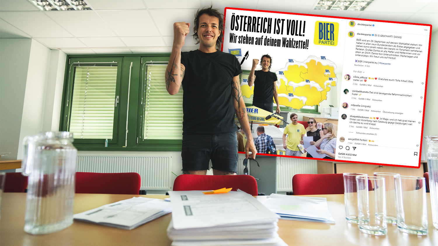 Die Bierpartei und die KPÖ werden in Österreich bundesweit auf dem Wahlzettel stehen.