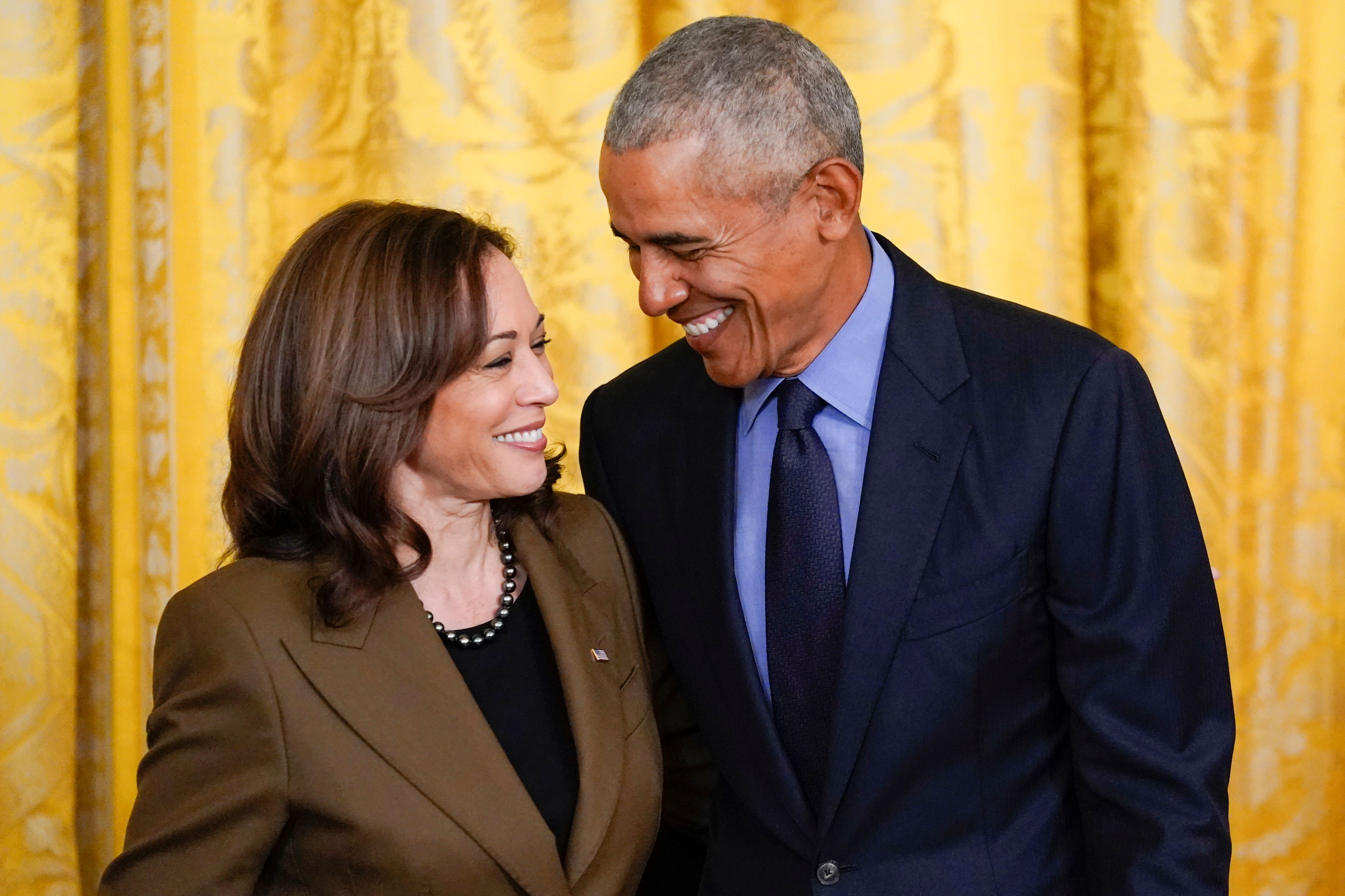 Prominente Fürsprache: Ex-Präsident Barack Obama und seine Frau Michelle unterstützen Kamala Harris.