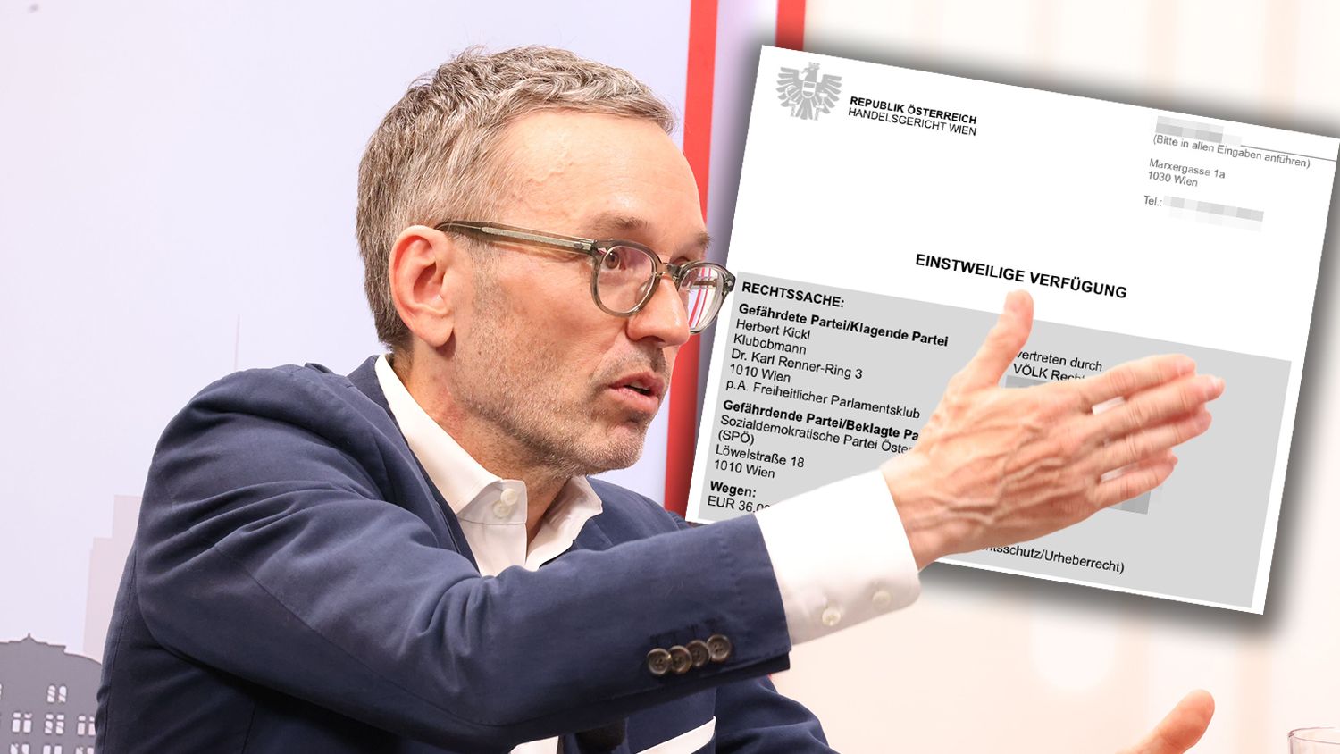 FPÖ-Chef Herbert Kickl reichte Klage gegen die SPÖ ein und erzielte einen ersten Erfolg.