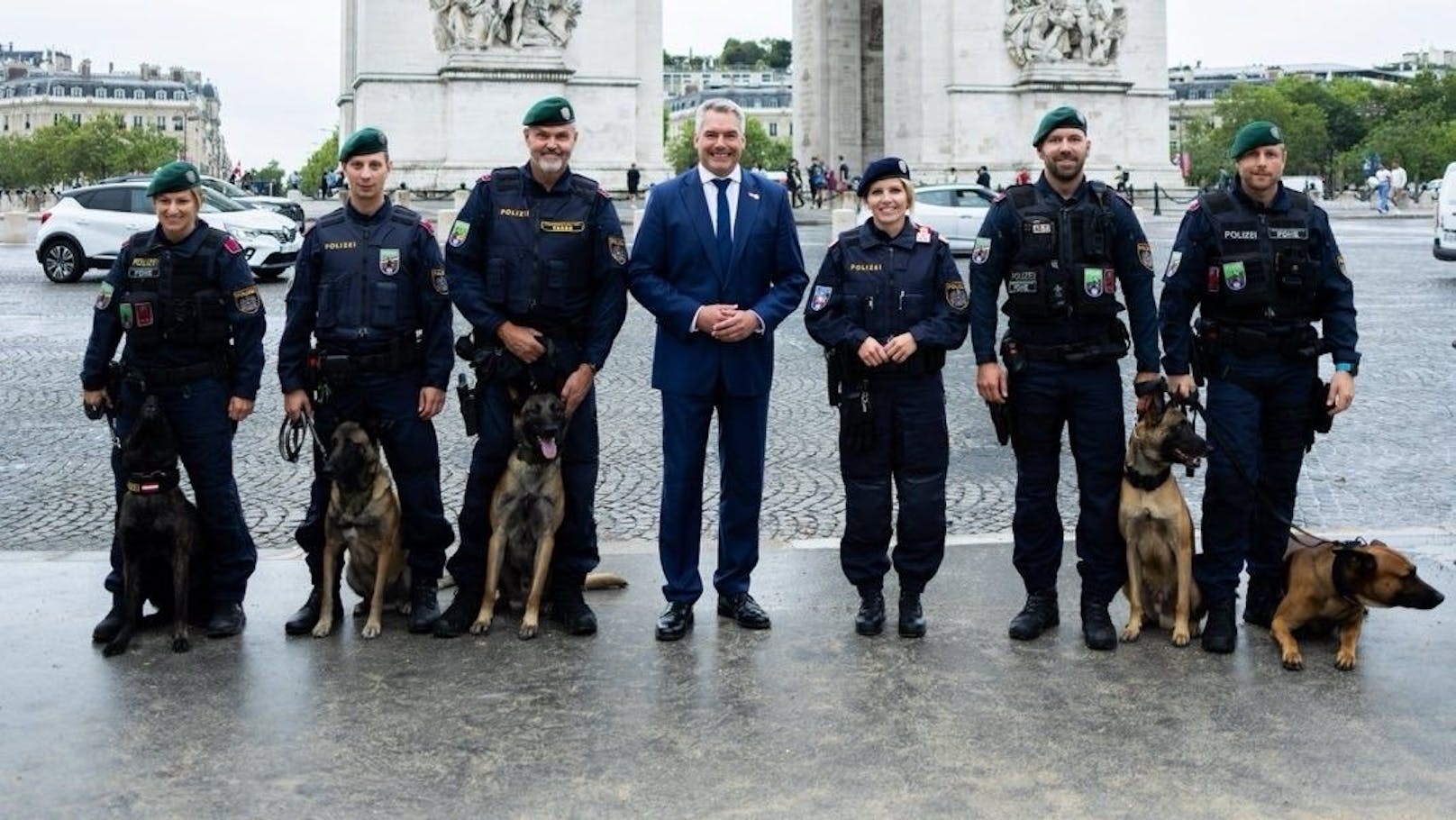 Bundeskanzler Karl Nehammer (ÖVP) bei den Olympischen Spielen in Paris.