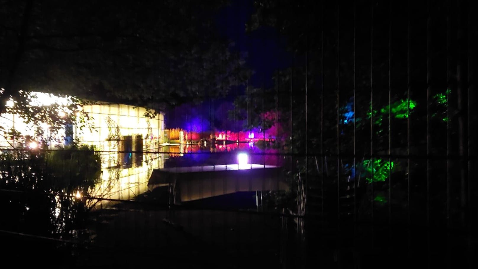 Die "Wassergarten-Illumination" stammte vom argentinischen Lichtkünstler Leo Bettinelli