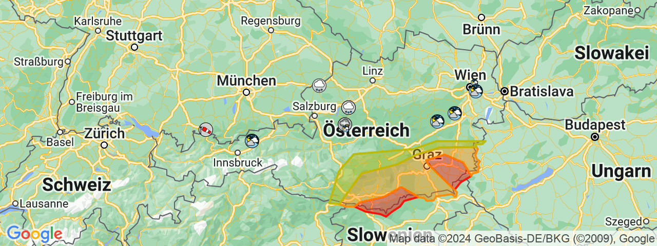 In Österreich drohen am Sonntag schwere Gewitter. 