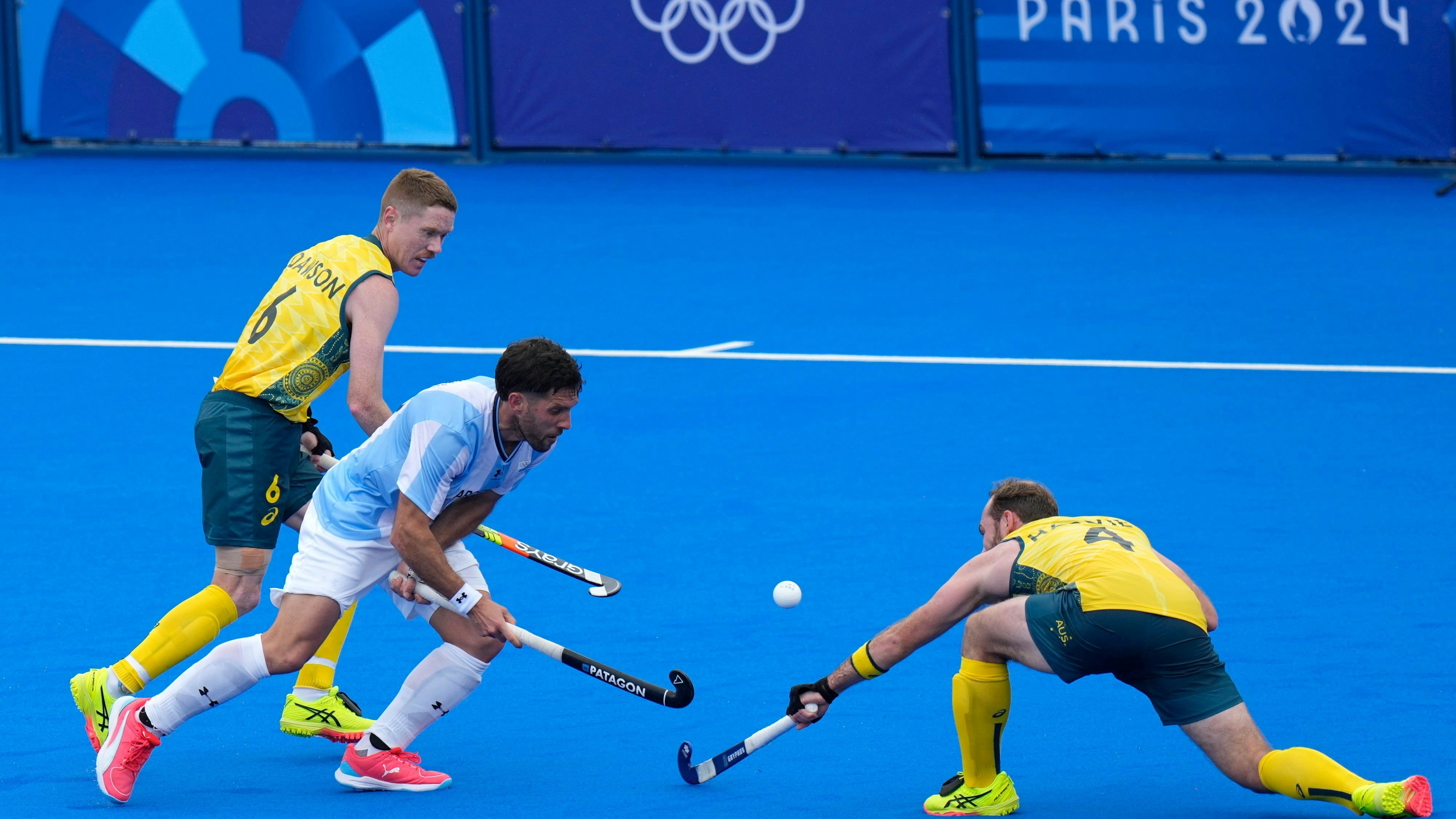 Matt Dawson (l.) beim 1:0-Sieg gegen Argentinien, Hockey-Olympiasieger 2016 in Rio de Janeiro