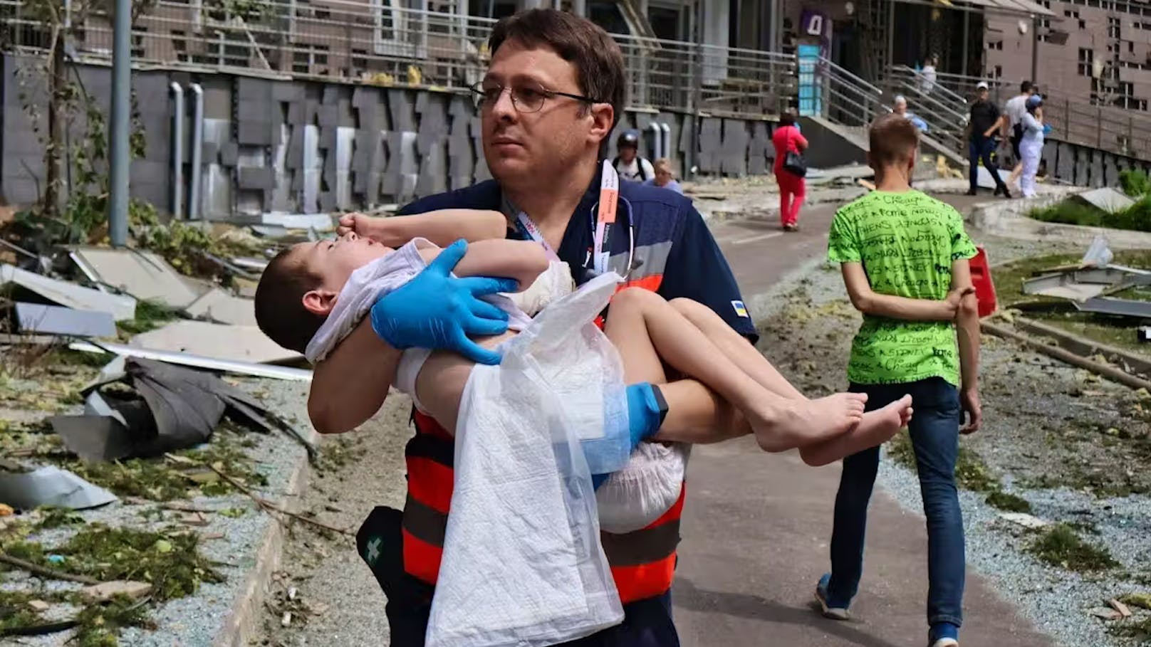 Das angegriffene Spital ist die größte Kinderklinik der Ukraine.