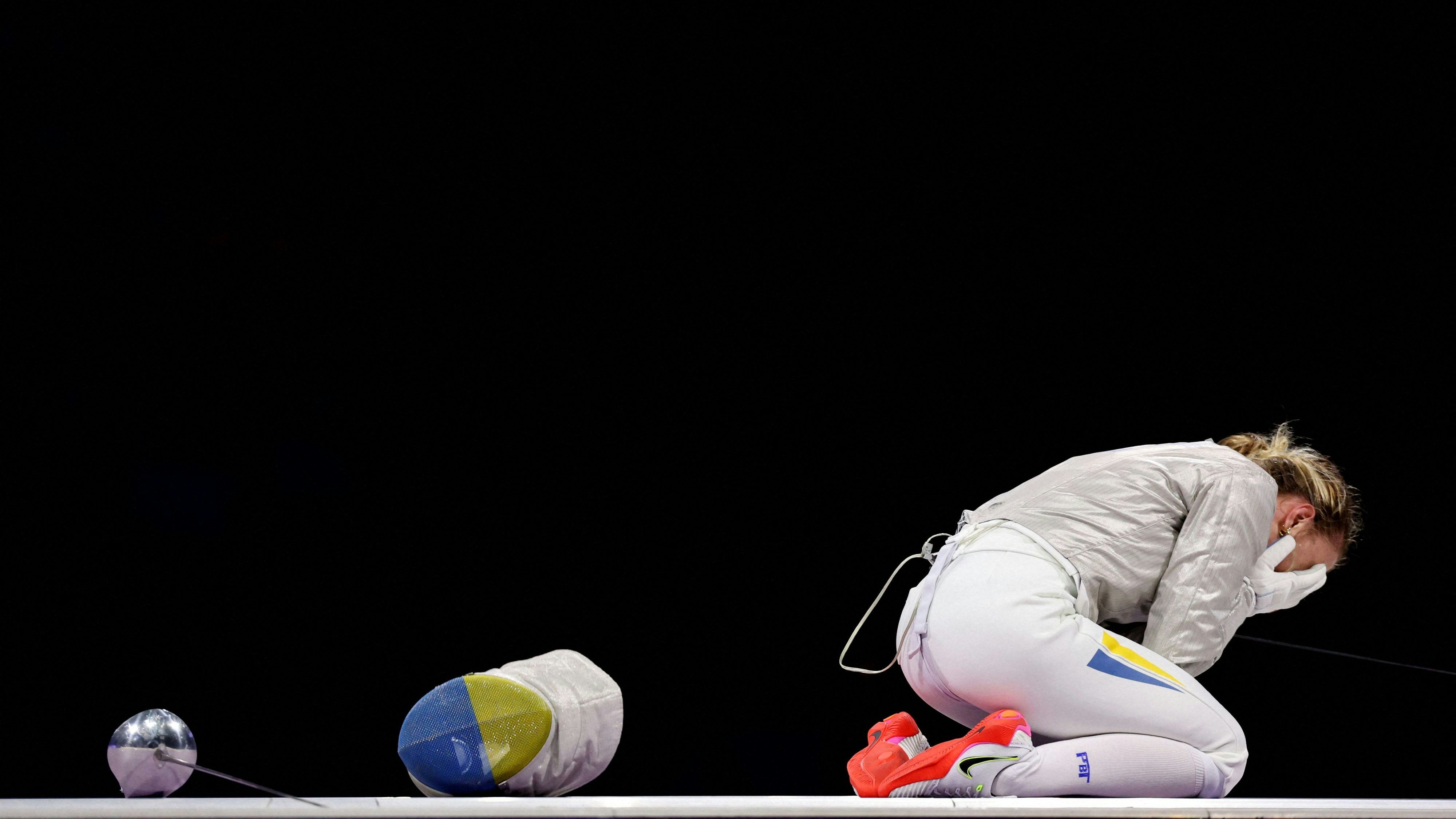 Zum Niederknien: Olga Kharlan aus der Ukraine hat eben Bronze gewonnen