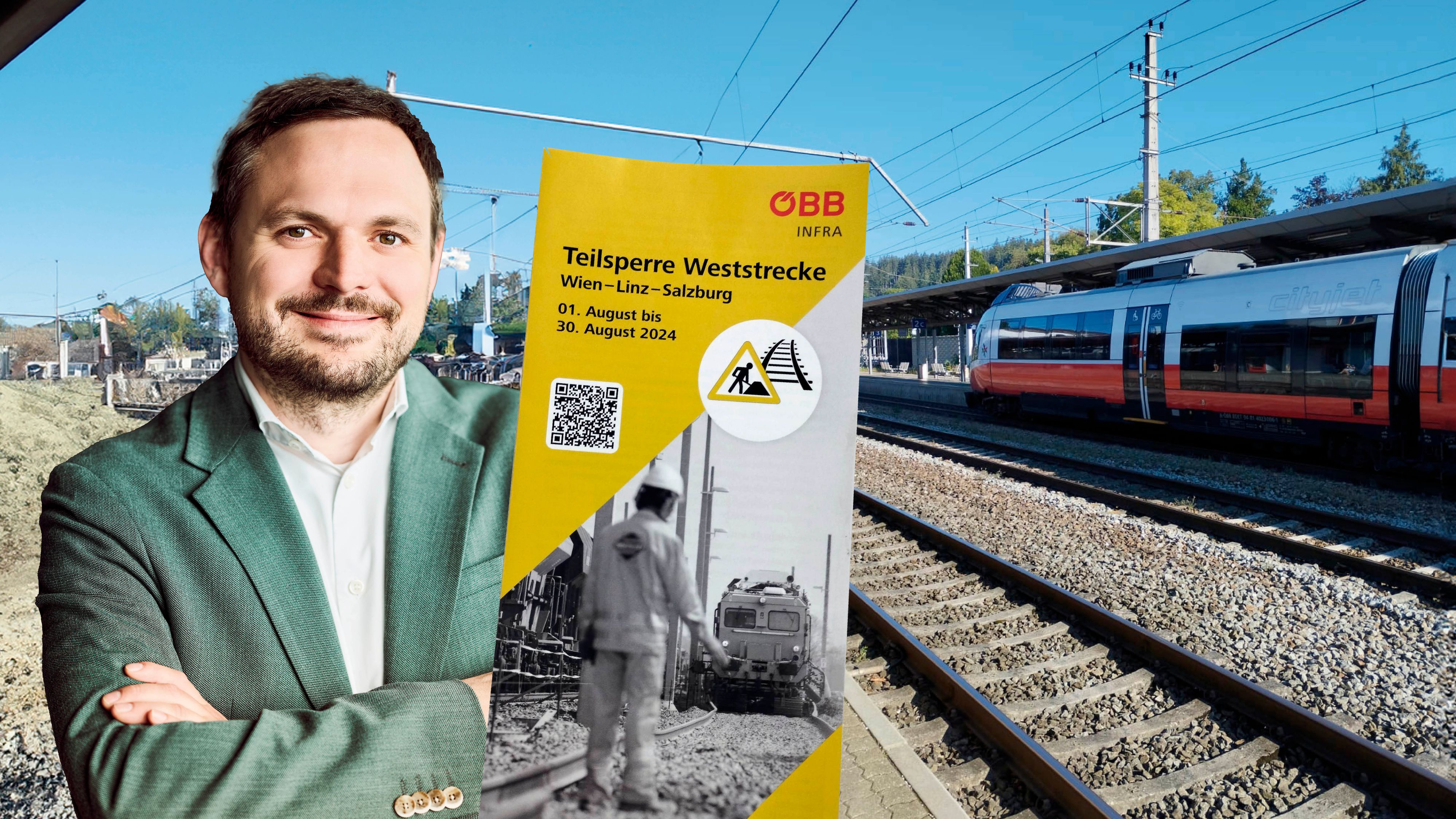 Im August müssen Zugfahrer auf der Weststrecke mit vielen Verspätungen rechnen. Im Bild: ÖBB-Pressesprecher Klaus Baumgartner