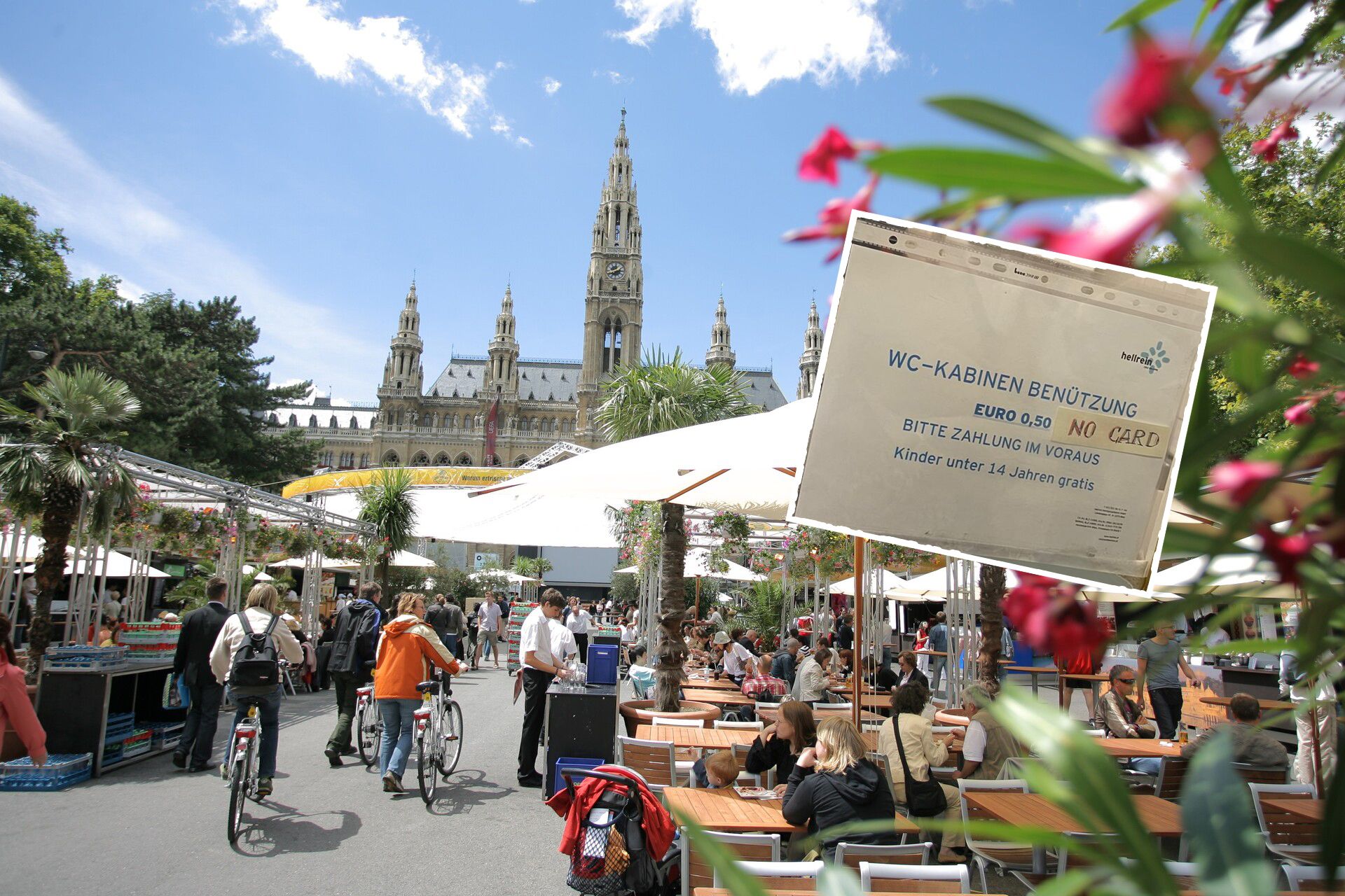 Beim Film Festival am Rathausplatz werden nur Frauen zur Klo-Kasse gebeten.