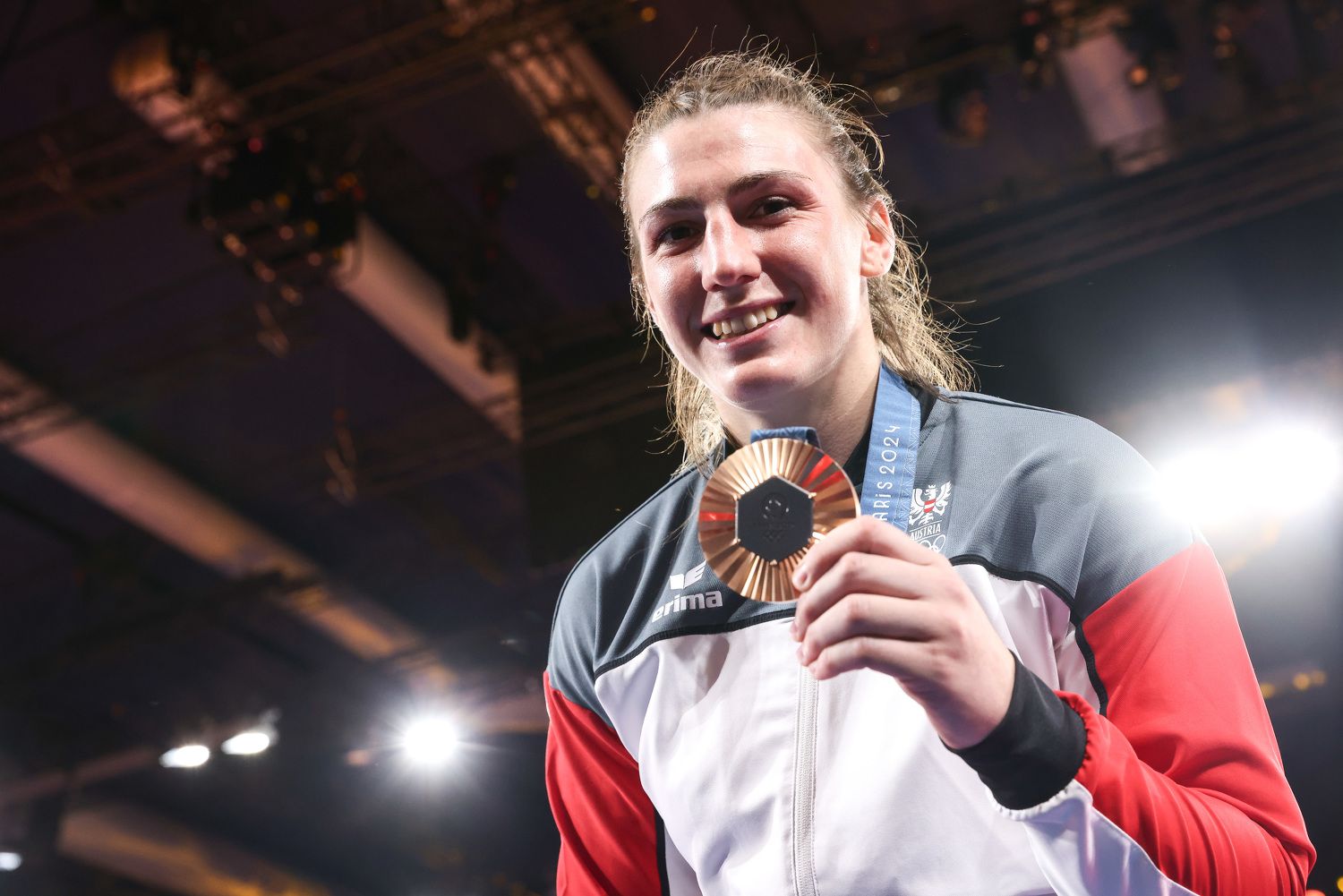Michaela Polleres gewinnt Judo-Bronze. 