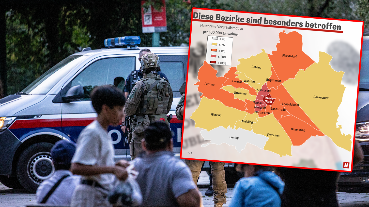 Wien liegt bei den Hassverbrechen weit vor allen anderen Bundesländern.