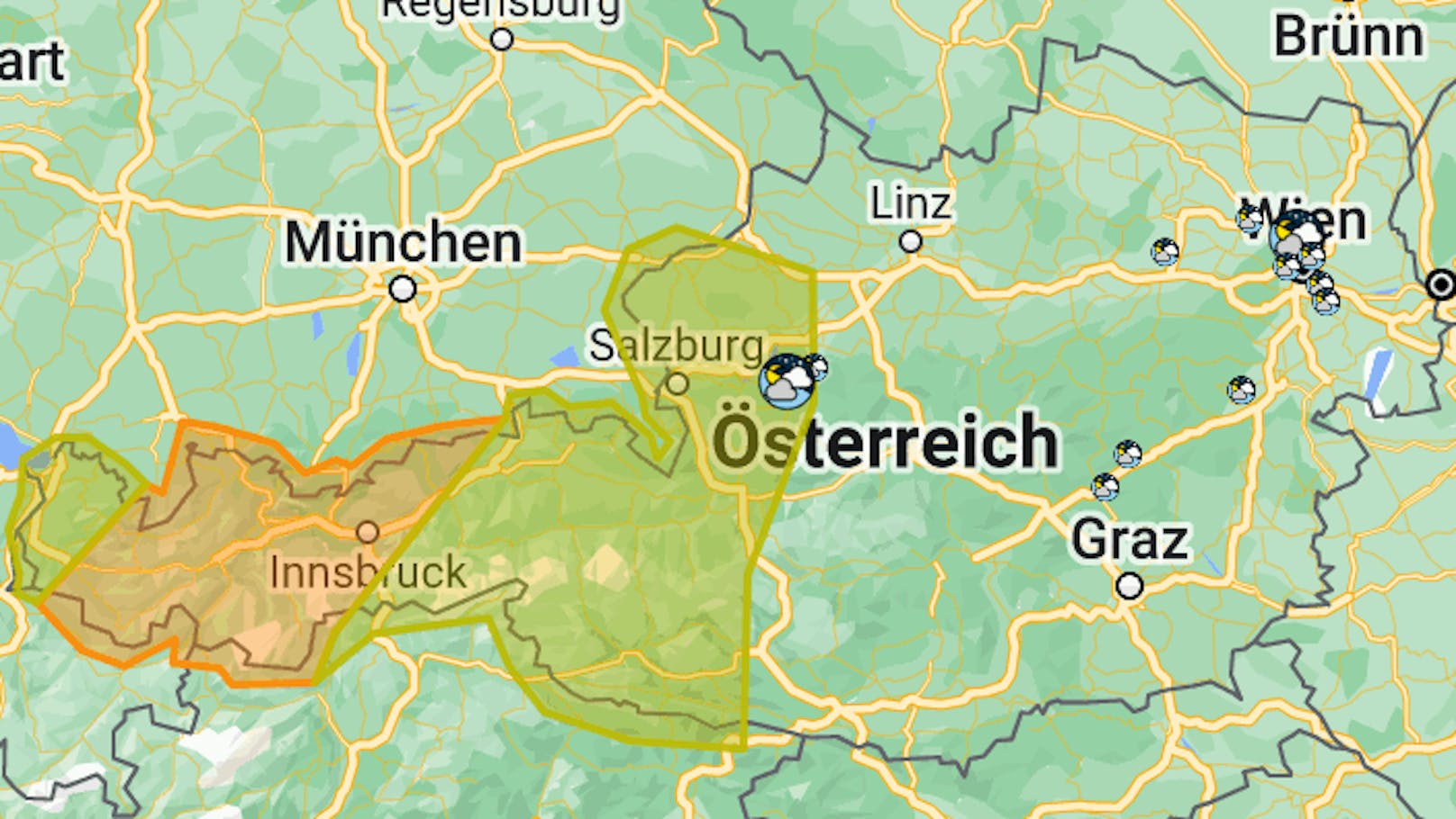 Gewitterzellen peitschen jetzt Sintflut-Regen ins Land