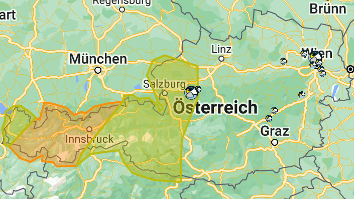 Heute.at - Gewitterzellen peitschen jetzt Sintflut-Regen ins Land