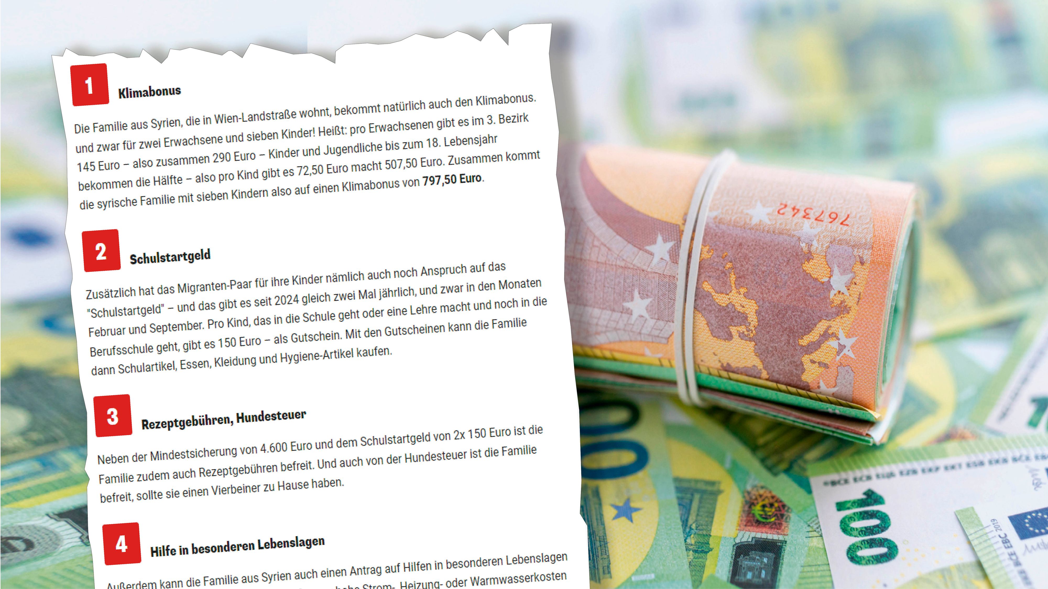 Sie flohen aus Syrien nach Wien: Familie bekommt fast 5.000 Euro netto. 