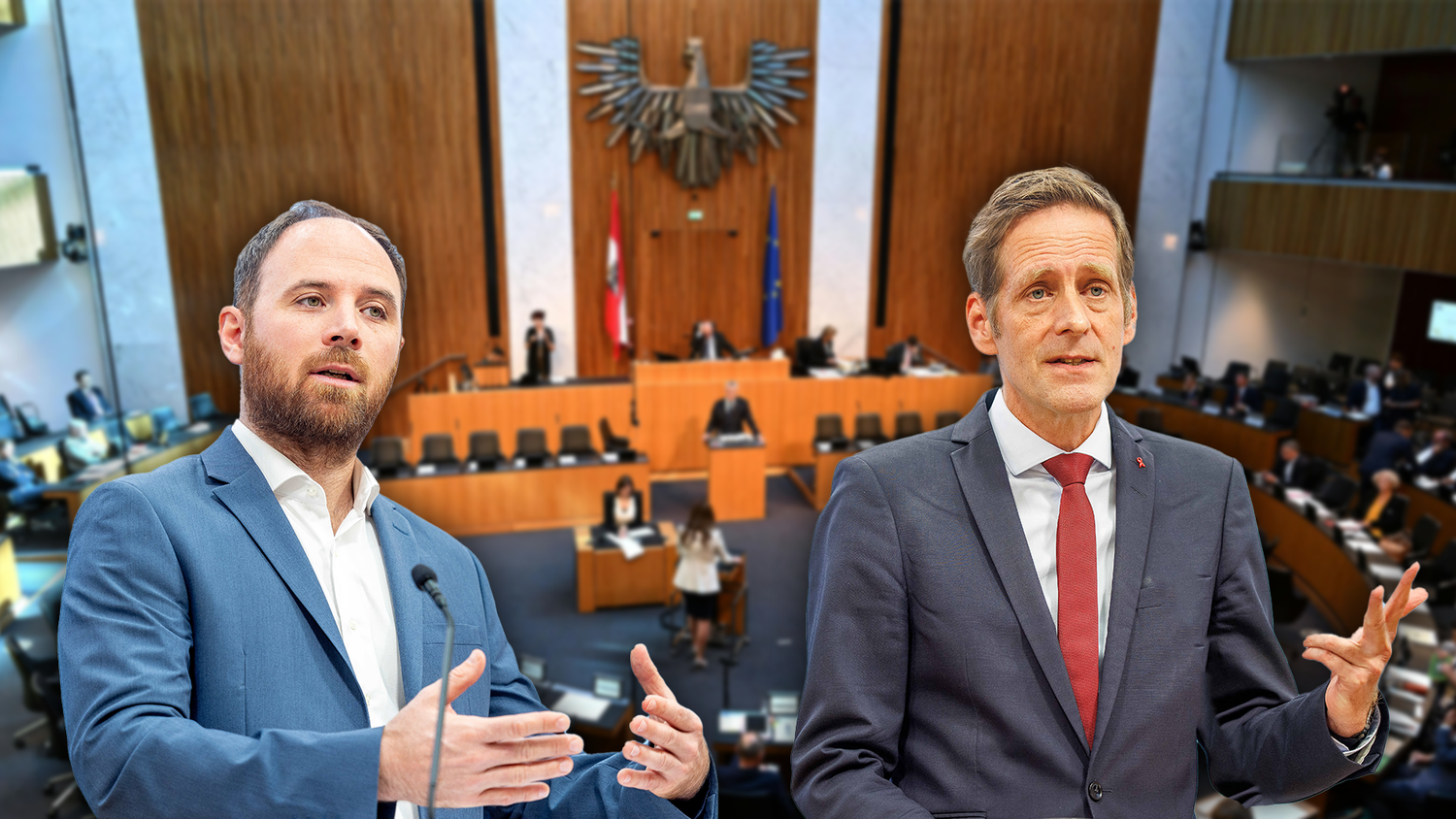SPÖ-Bundesgeschäftsführer Klaus Seltenheim (links) und SPÖ-Budgetsprecher Jan Krainer (rechts) warnten erneut vor massiven Einsparungen nach der Nationalratswahl.