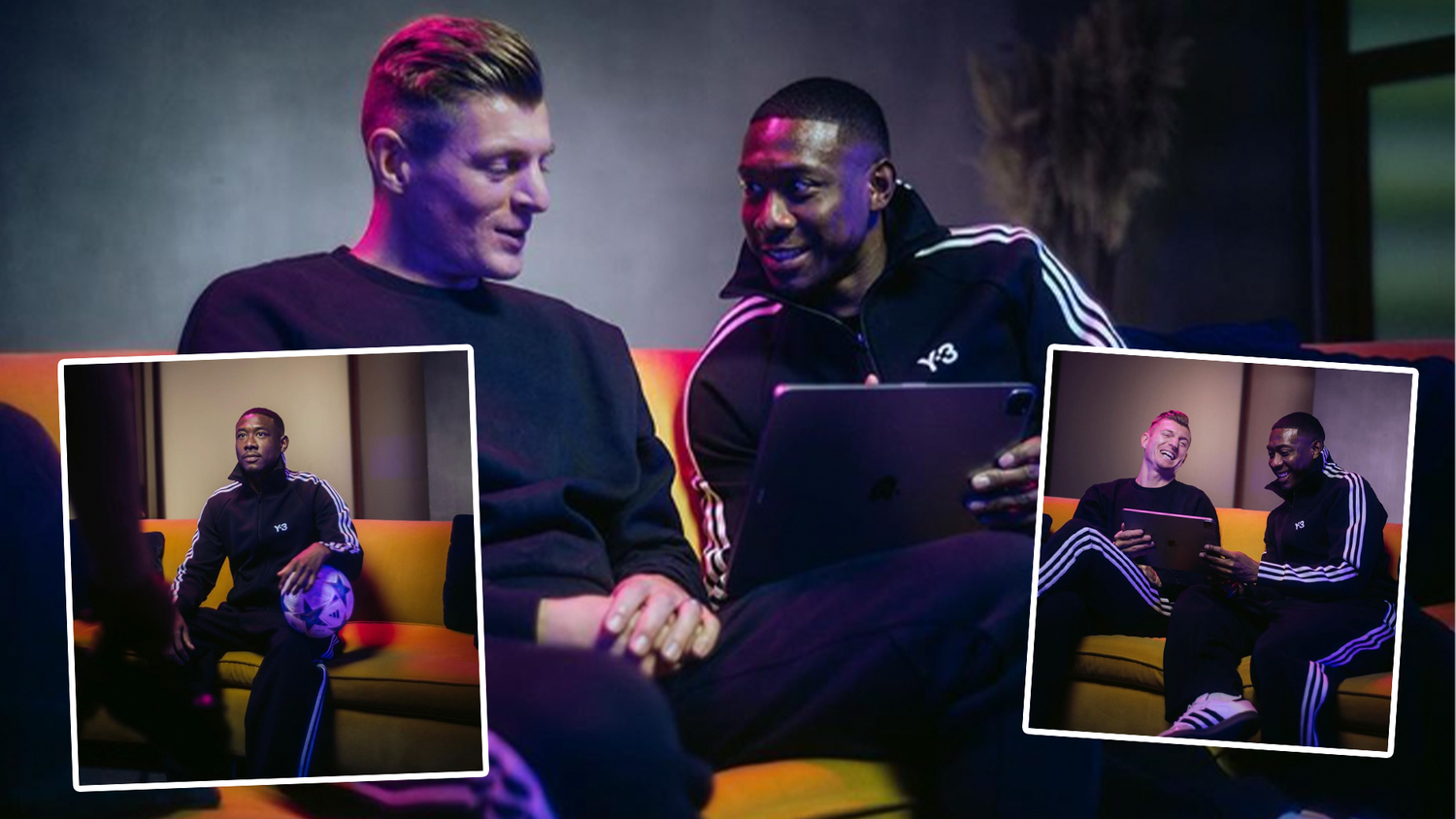 David Alaba mit Toni Kroos bei seiner Präsentation.