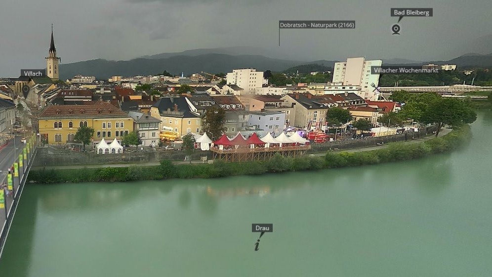 Unwetteralarm in Villach: Auch der Kirchtag musste geräumt werden.