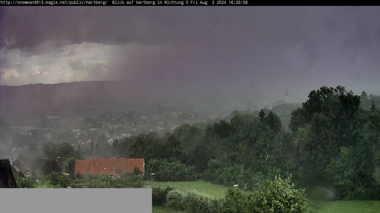 Bild vom Unwetter, das über Hartberg fegt.