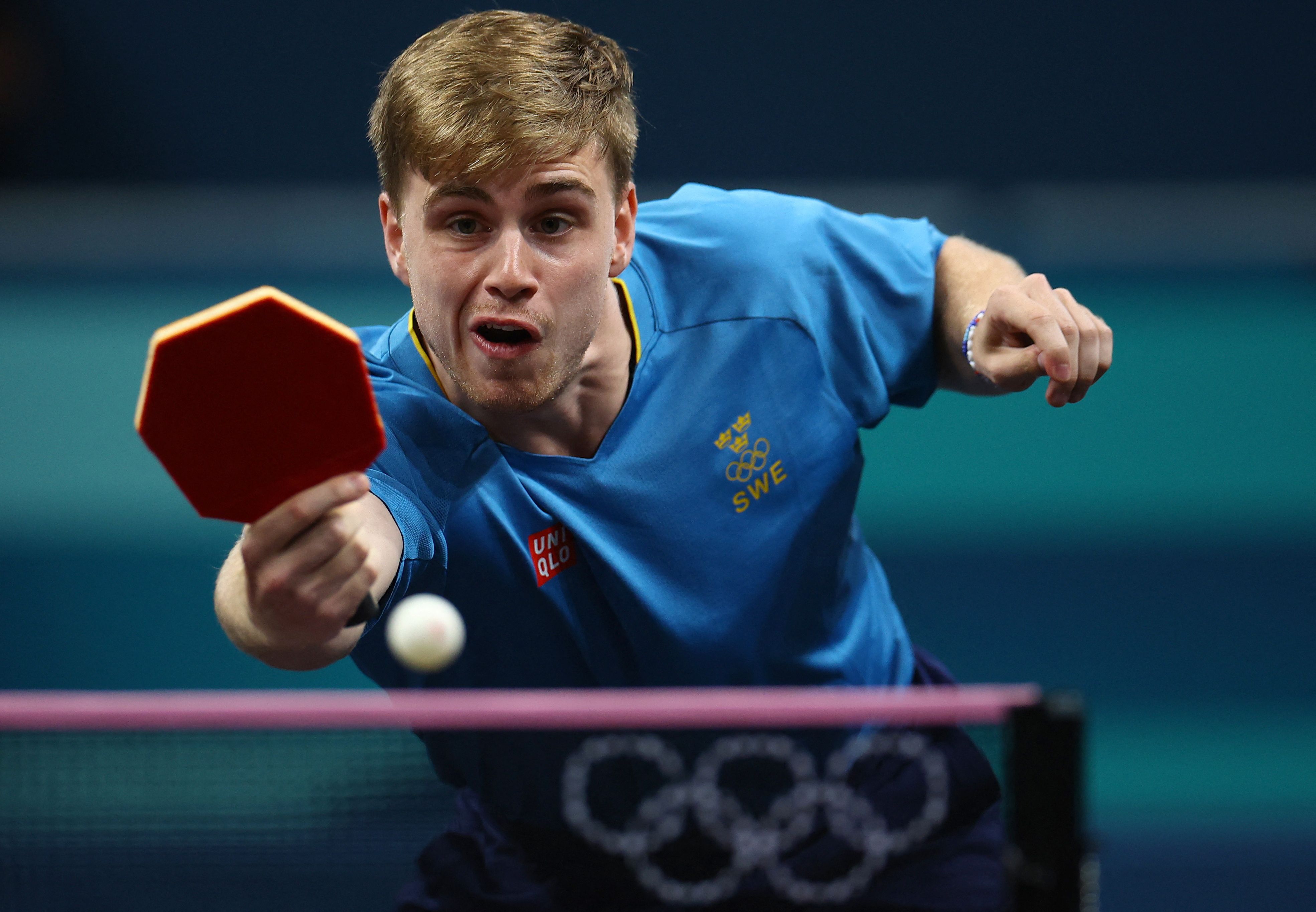 Truls Möregardh verwendet einen sechseckigern Schläger.