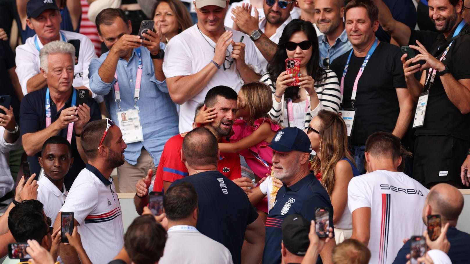 Novak Djokovic mit seiner Tochter Tara.