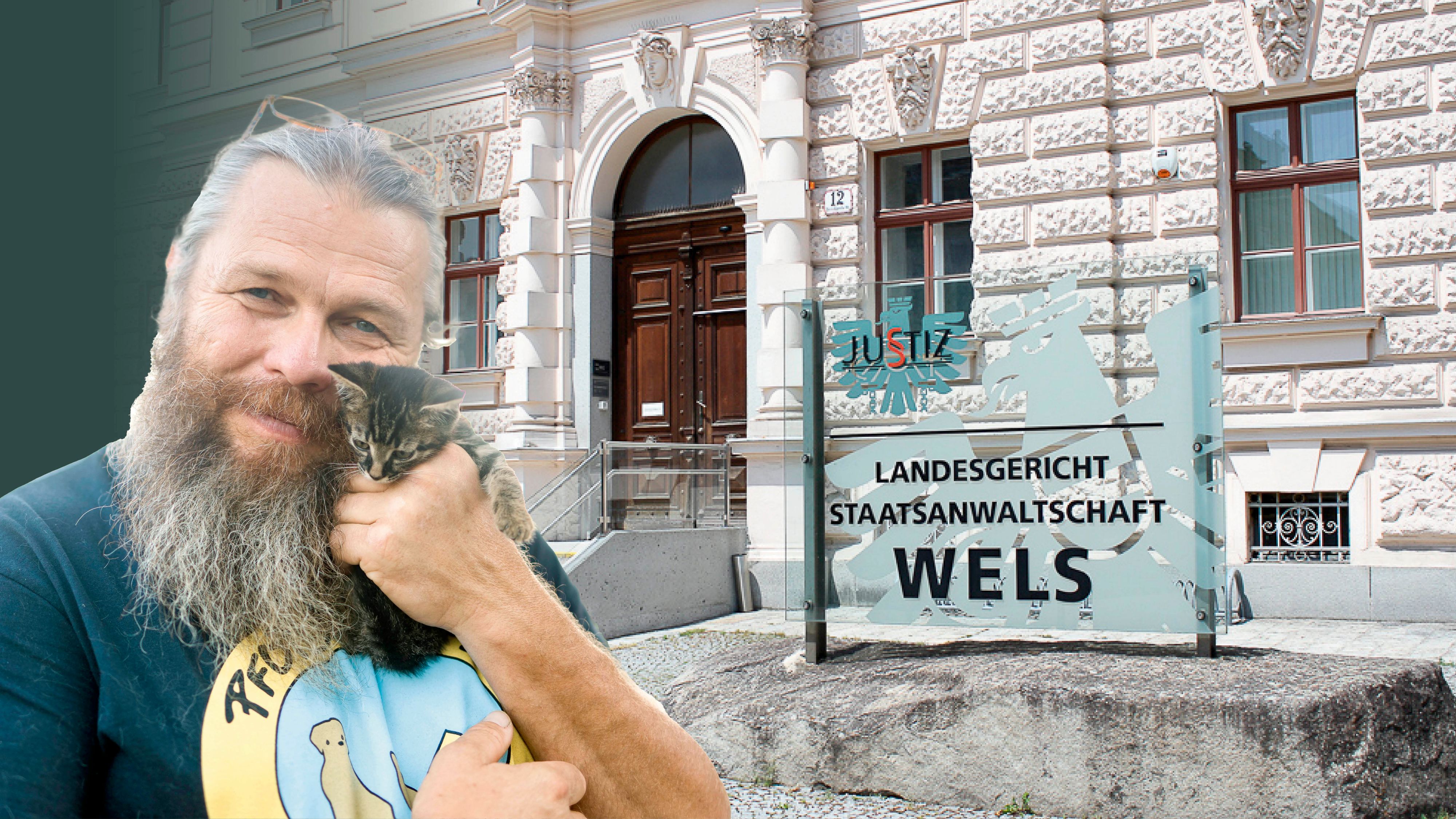 Jürgen Stadler von der Pfotenhilfe Lochen ist verärgert, weil ein Prozess gegen zwei Hundehalter am Landesgericht Wels abgesagt wurde.