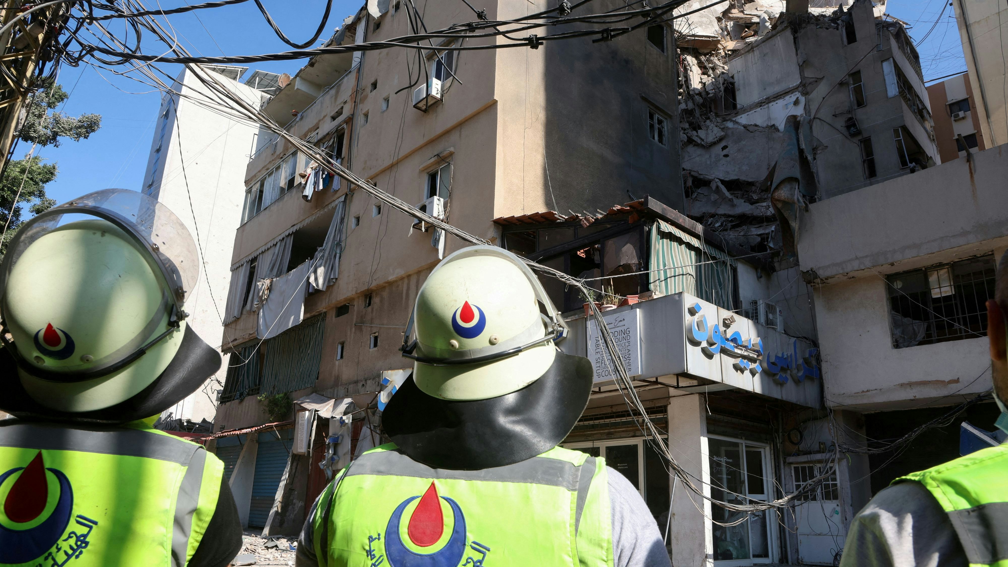 nach einem israelischen Angriff in den südlichen Vororten von Beirut, Libanon