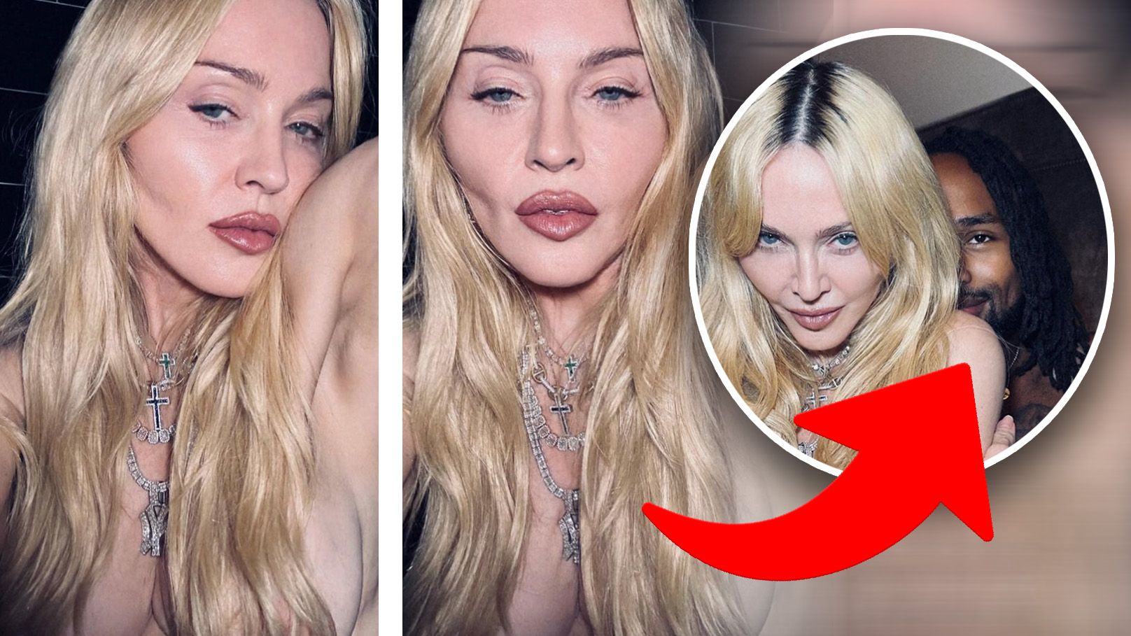 Madonna fällt wieder auf.