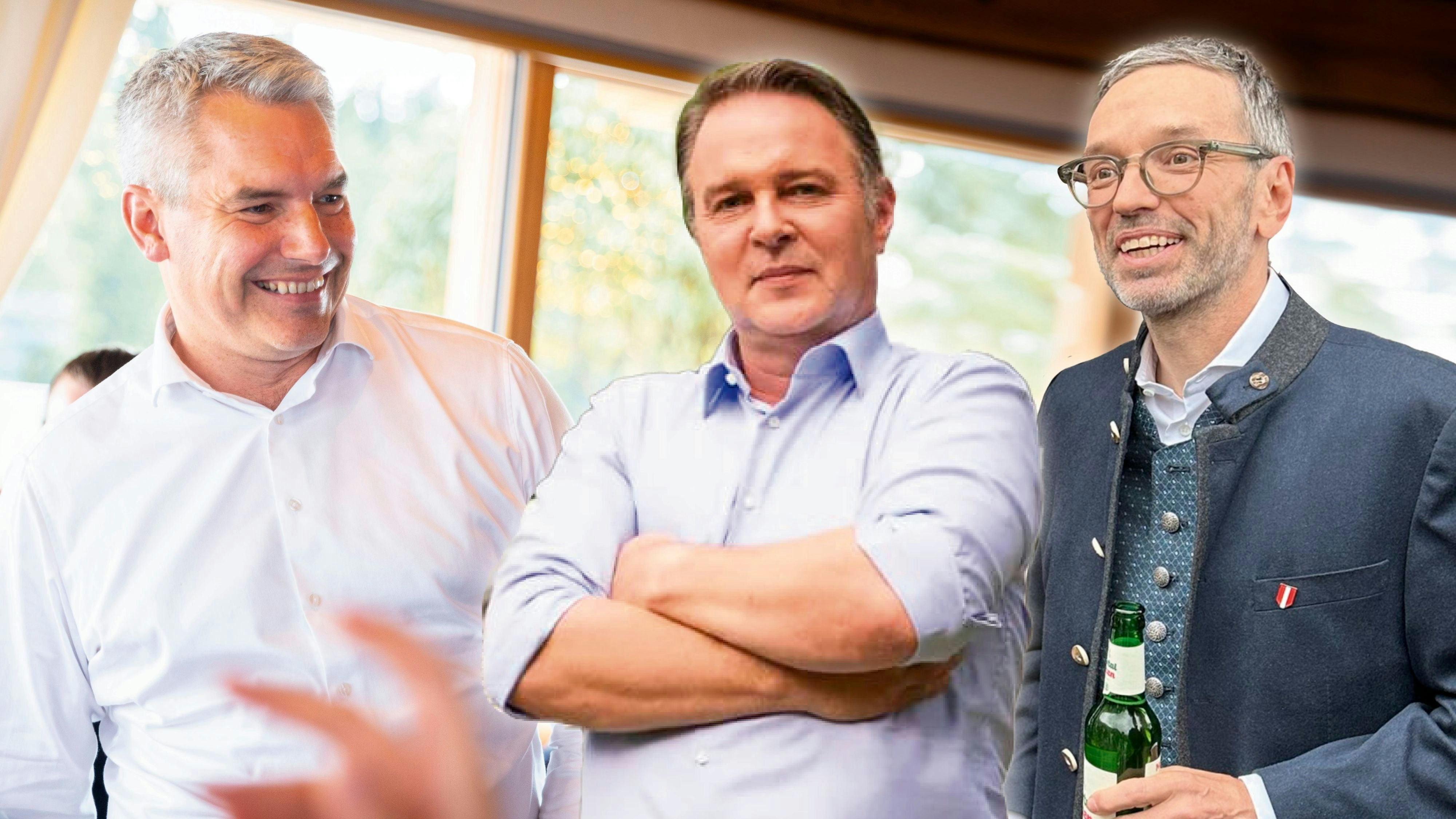 Karl Nehammer, Herbert Kickl und Andreas Babler starten in drei verschiedenen Bundesländern in den Wahlkampf.