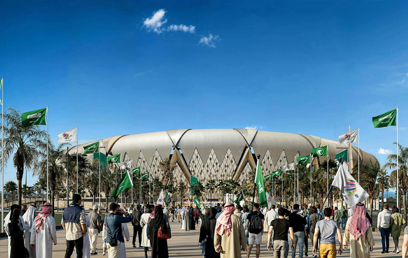 <strong>King Abdullah Sports City Stadium, Dschidda</strong>: Das Architekturbüro Arup hat das Stadion 2014 in der Hafenstadt Dschidda (auch Jeddah) gebaut. Für die WM wird es jetzt renoviert.