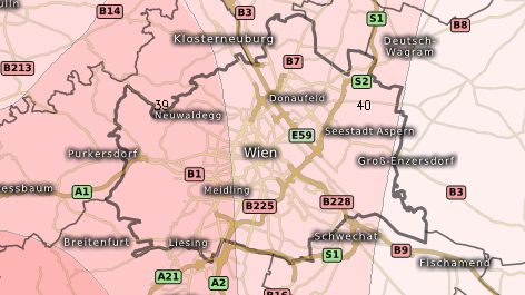 Nur die GFS-Modellrechnung sieht am Dienstag (13. August) in Wien 40 Grad erreicht.
