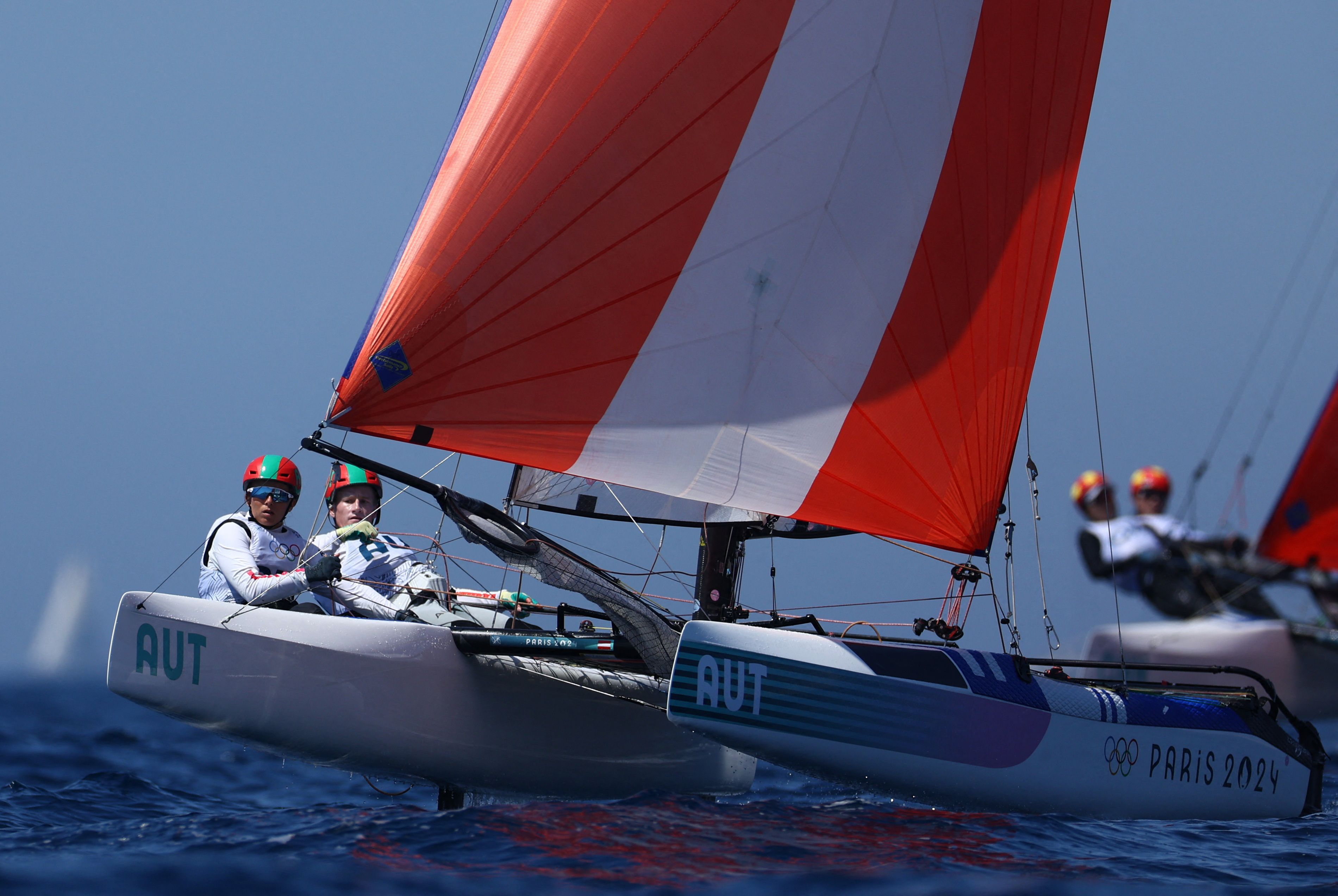 Österreichs Nacra-17-Segelduo Lukas Haberl und Tanja Frank. 
