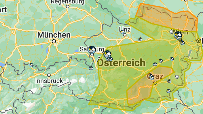 Heute.at - Gewitterzellen peitschen jetzt Sintflut-Regen nach Wien