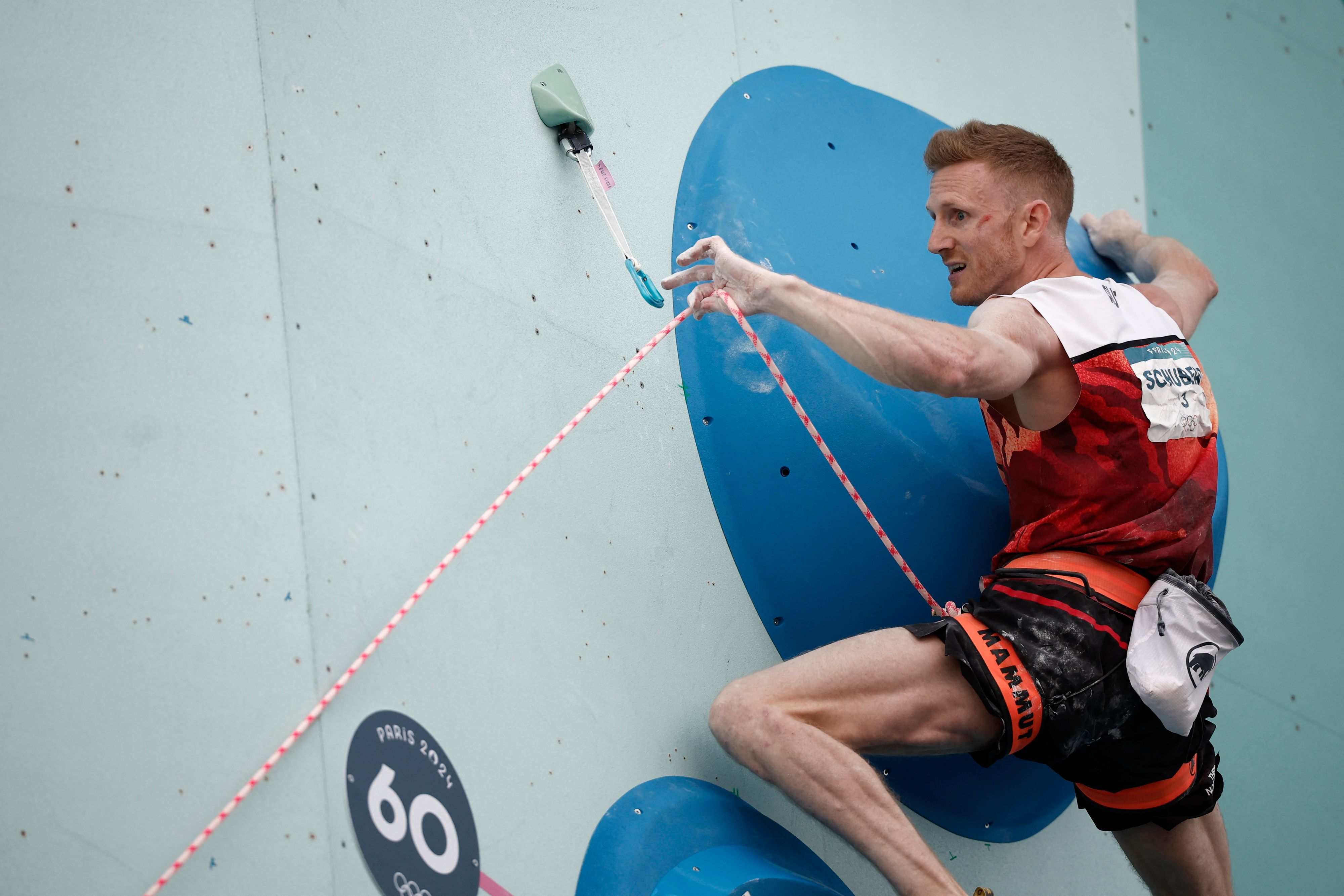 Kletter-Ass Jakob Schubert im Vorstieg. 