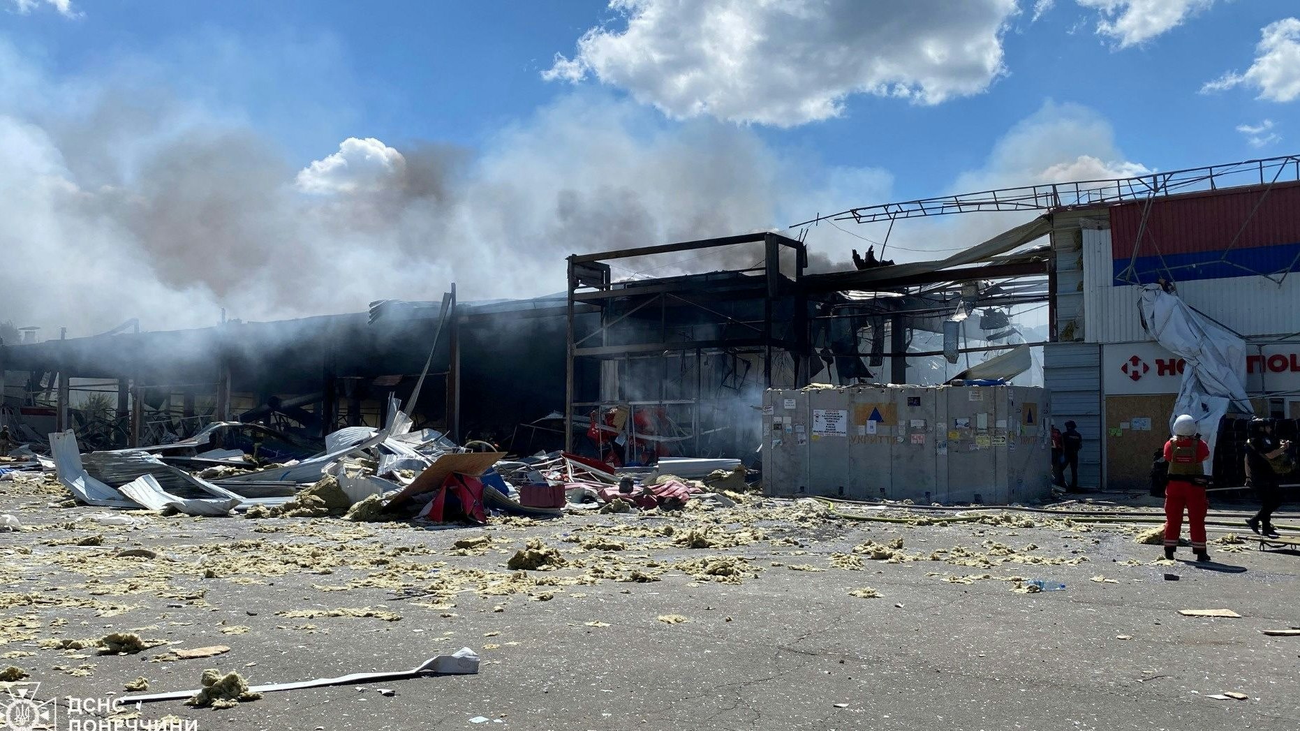 Der Supermarkt wurde komplett zerstört.