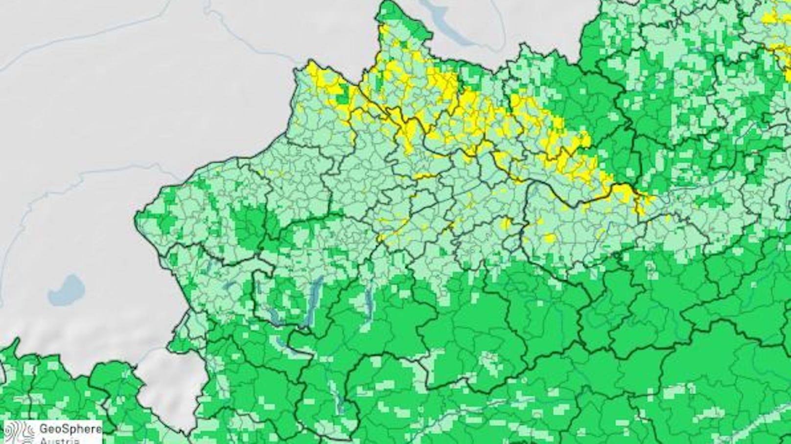 Die Karte zeigt, wo die Waldbrandgefahr am höchsten ist.