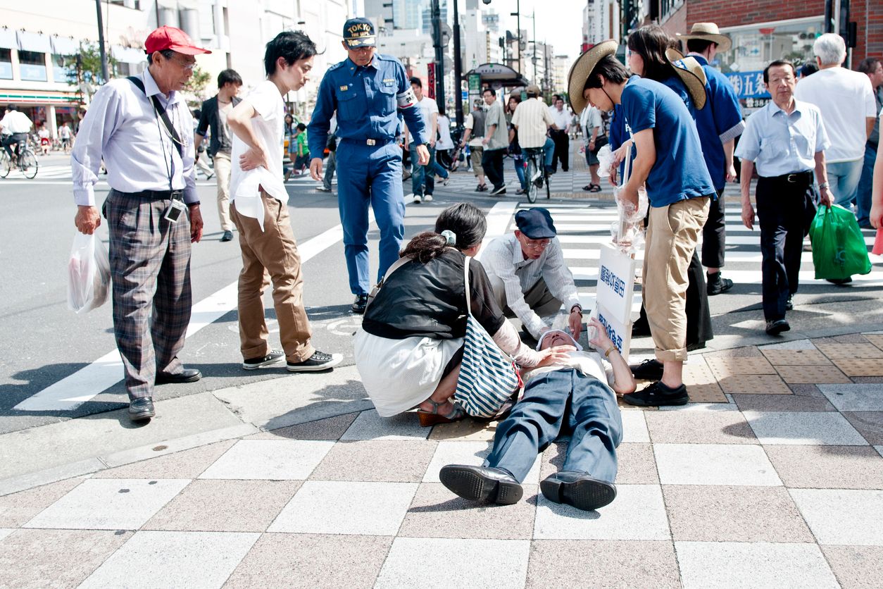 Hitzeschläge stehen in Tokio derzeit an der Tagesordnung.