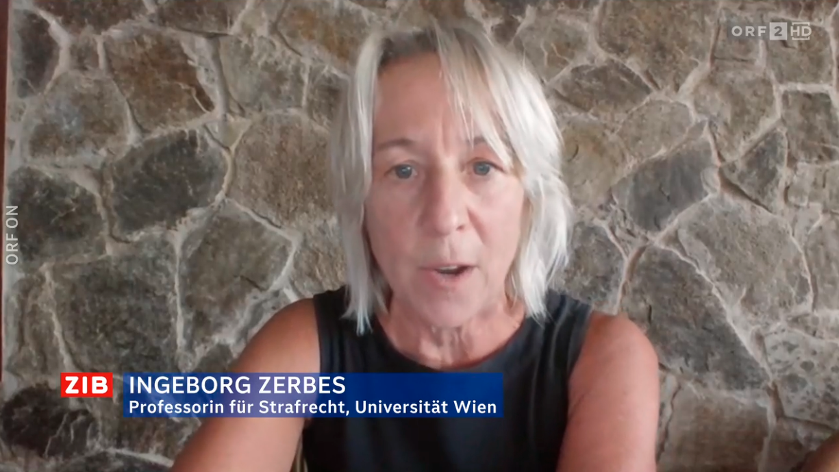 Strafrechtsexpertin Ingeborg Zerbes am 9. August 2024 in der ZIB2 mit Margit Laufer.