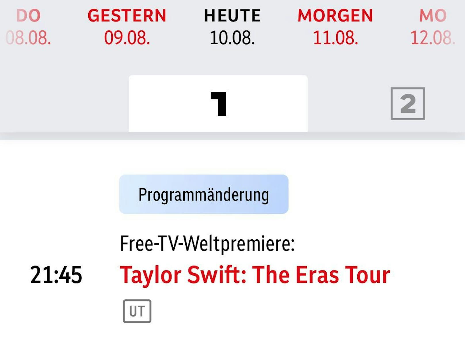 ORF zeigt das Konzert von Taylor Swift in voller Länge.