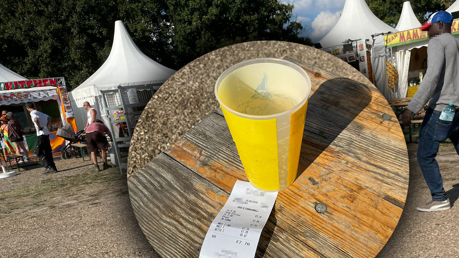 Dieser Preis für ein Soda-Zitrone überrascht! Ganze 7,70 Euro (+Pfand) verlangte ein Standl auf der Donauinsel.