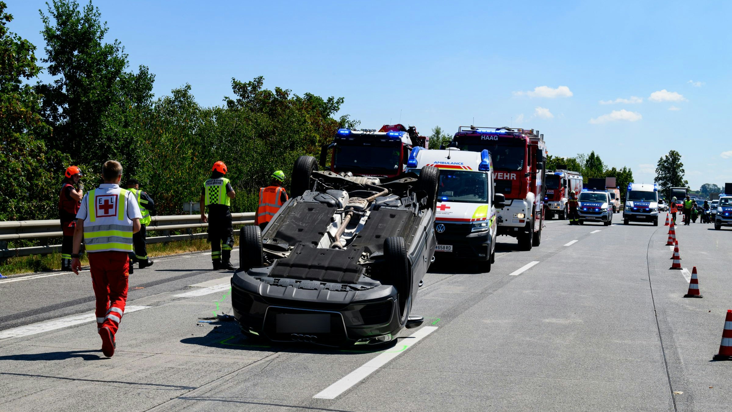 Schwerer Unfall auf der A1 forderte vier Verletzte