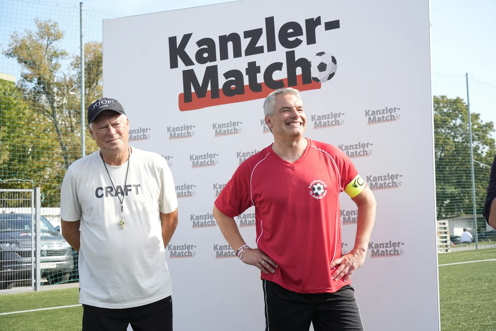 Toni Polster und Karl Nehammer.