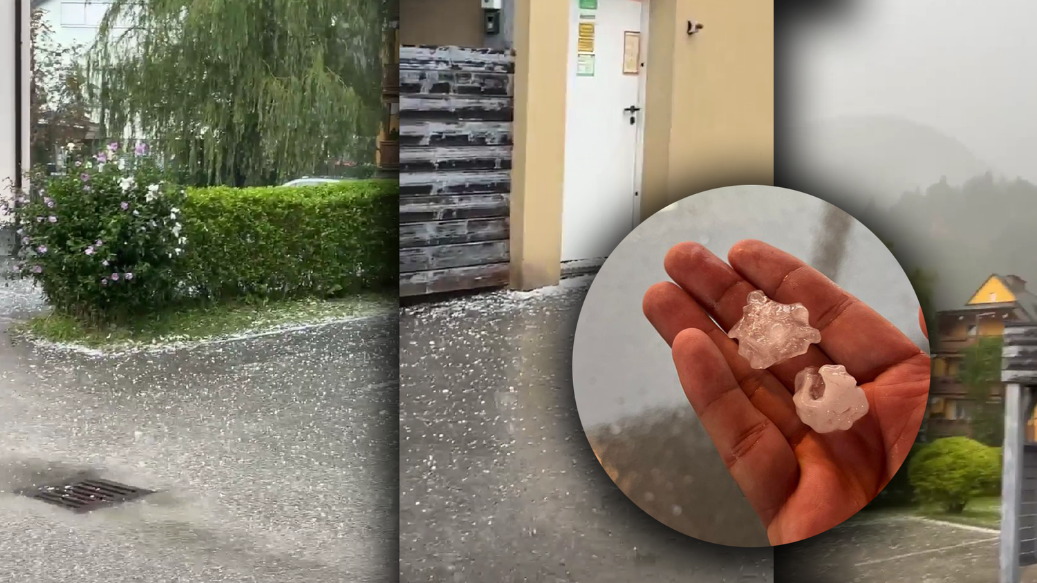 In Wörtschach (Ennstal) kam es am späten Montagnachmittag zu einem heftigen Unwetter. Hagelkörner krachten zu Boden.