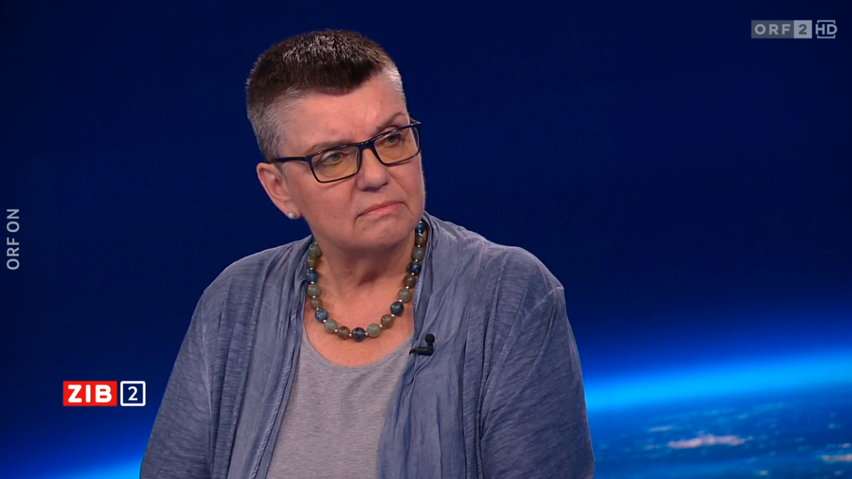 Madeleine Petrovic in der ZIB2 mit Armin Wolf am 13. August 2024.