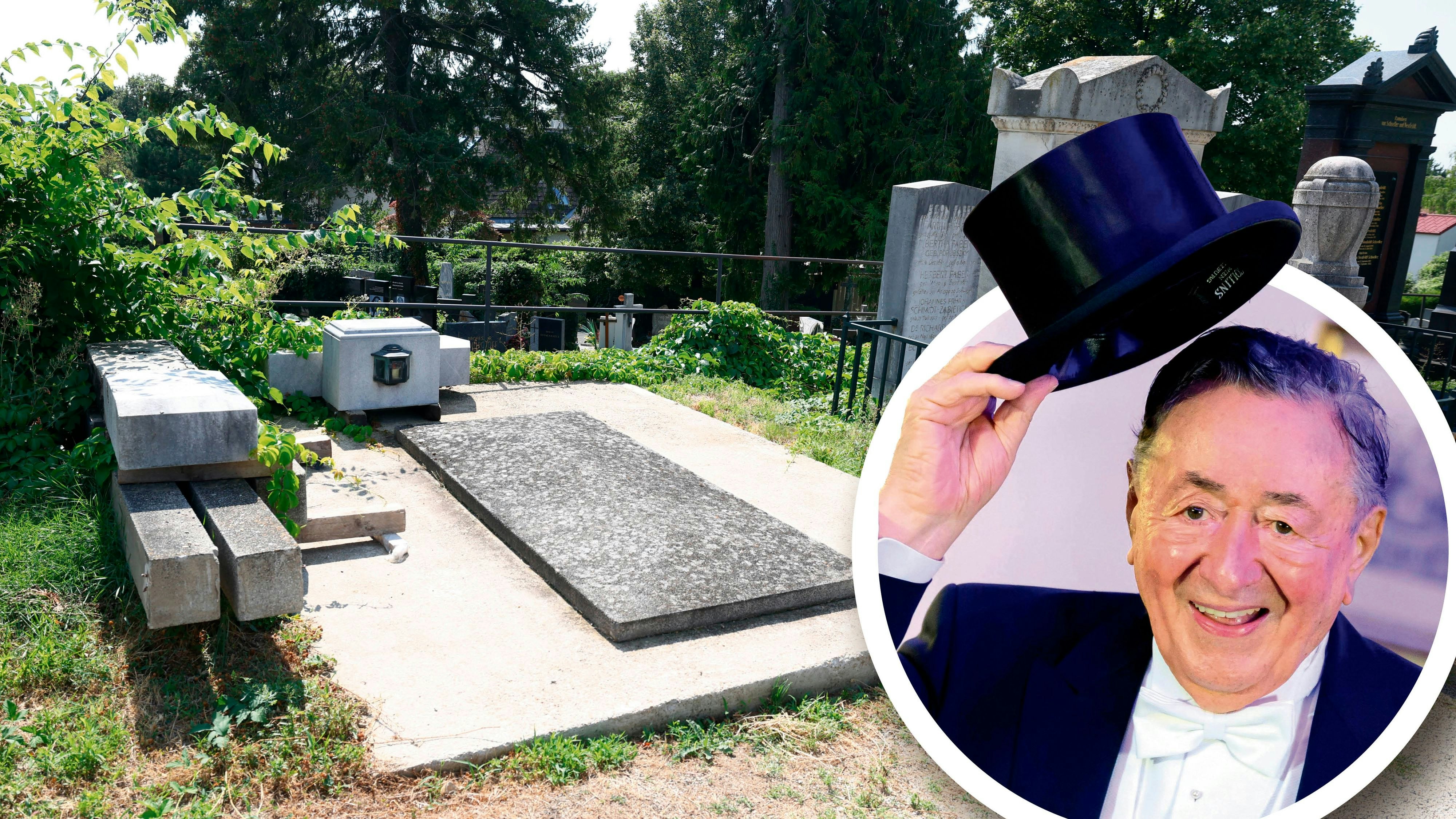 Richard Lugners letzte Ruhestätte befindet sich am Grinzinger Friedhof. Er hatte bereits zu Lebzeiten zwei Grabplätze gekauft.