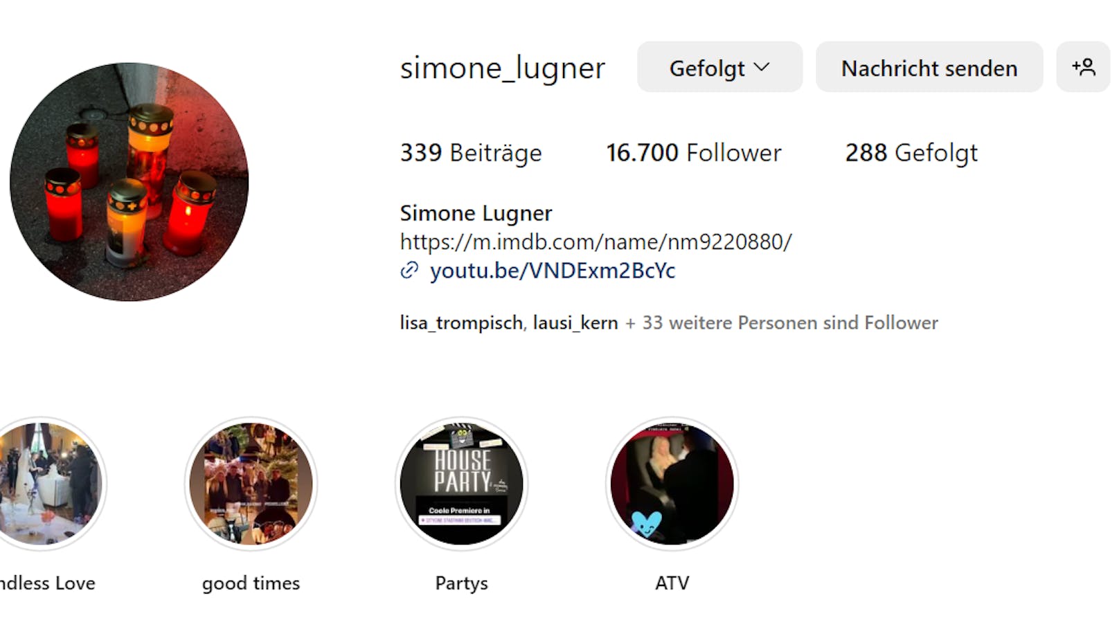 Simone Lugner hat ihr Profilbild auf Instagram geändert