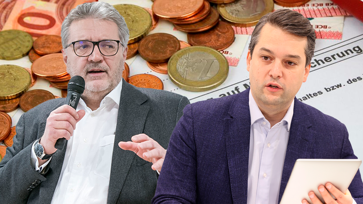 Wiens FPÖ-Chef <strong>Dominik Nepp</strong> (rechts) teilt gegen Sozialstadtrat <strong>Peter Hacker</strong> (SP) aus.