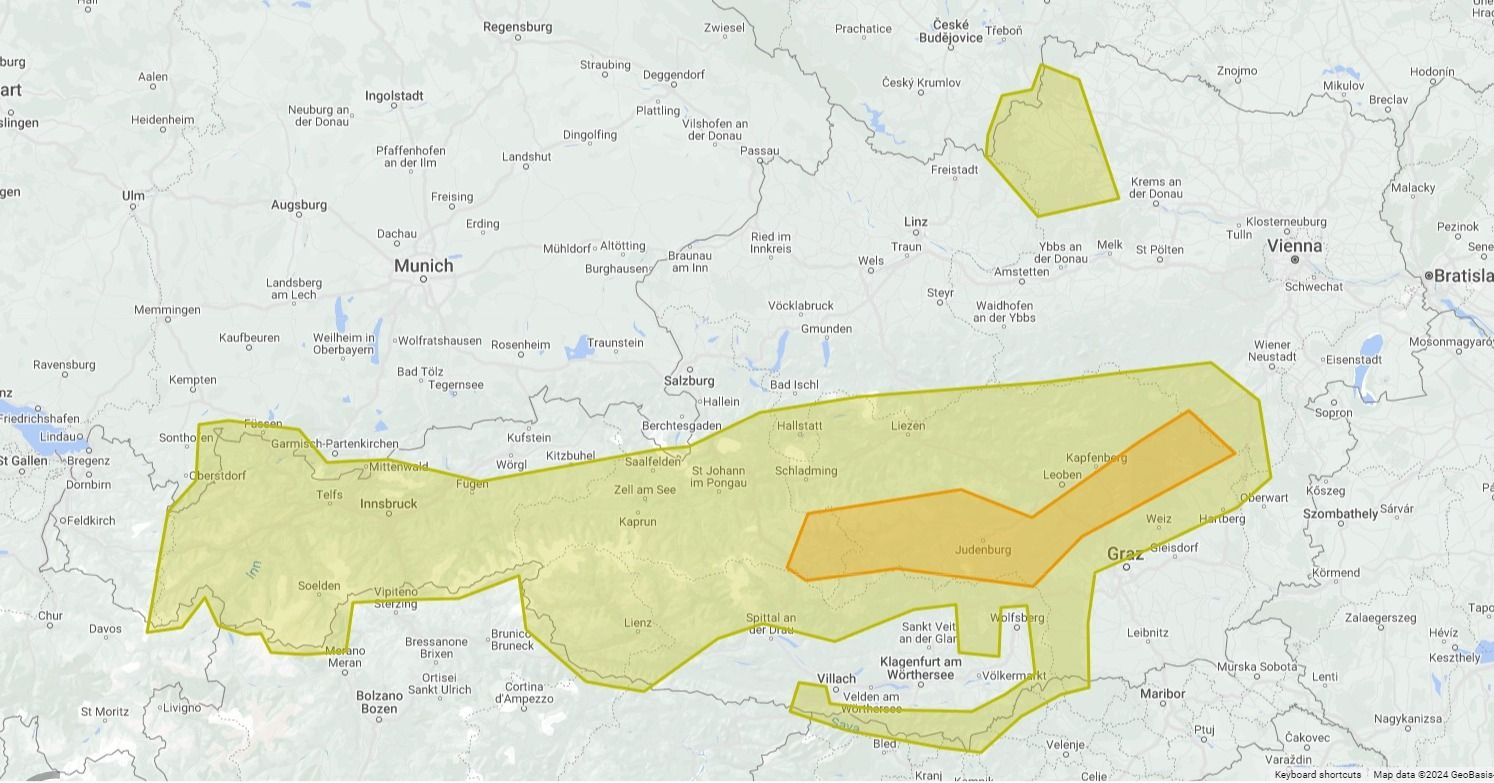 Österreich muss sich am Donnerstag stellenweise auf Gewitter einstellen.