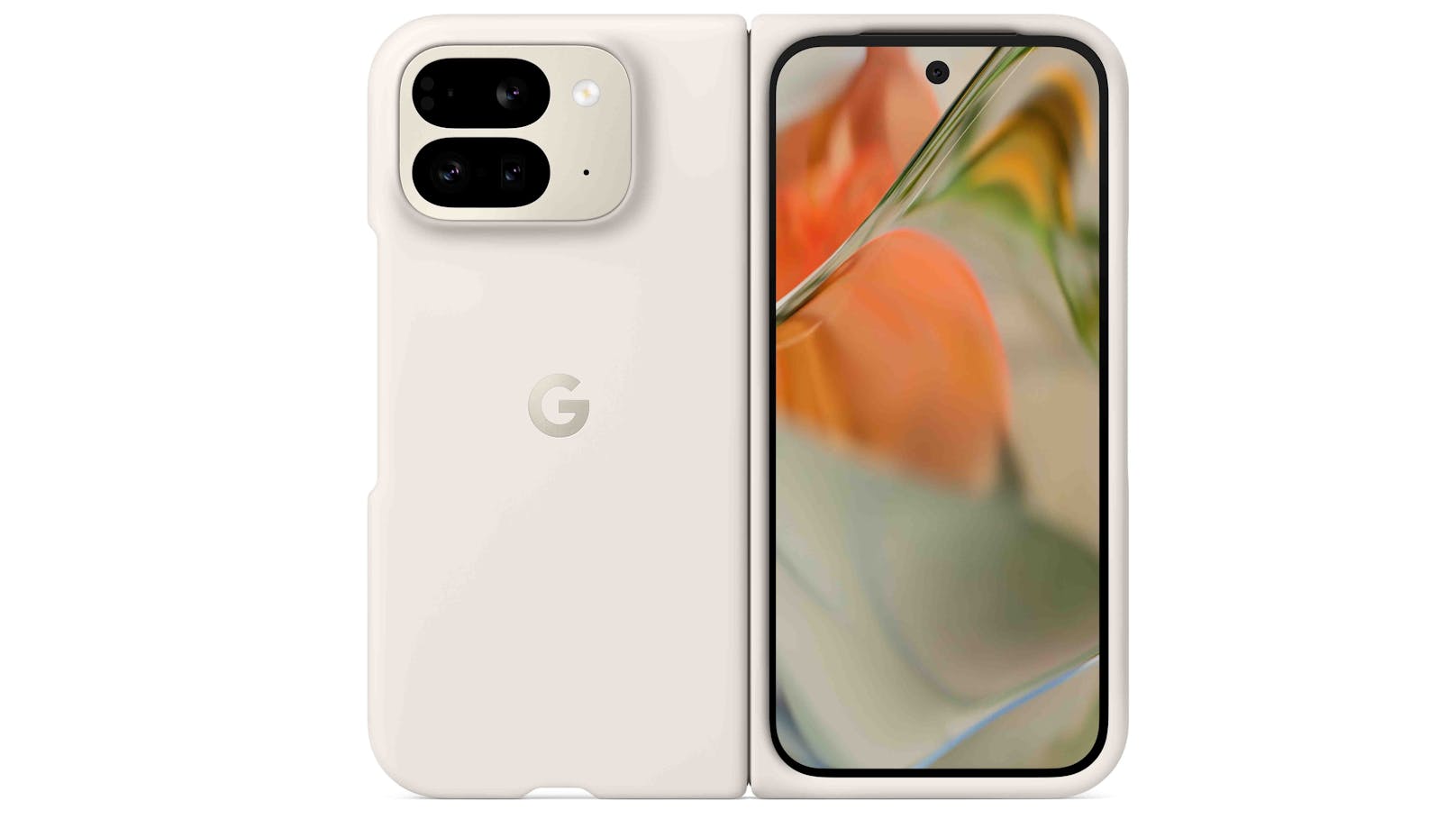 Das Google Pixel 9 Pro Fold kann auch mit einer separaten Schutzhülle genutzt werden – entweder in der Gerätefarbe ...