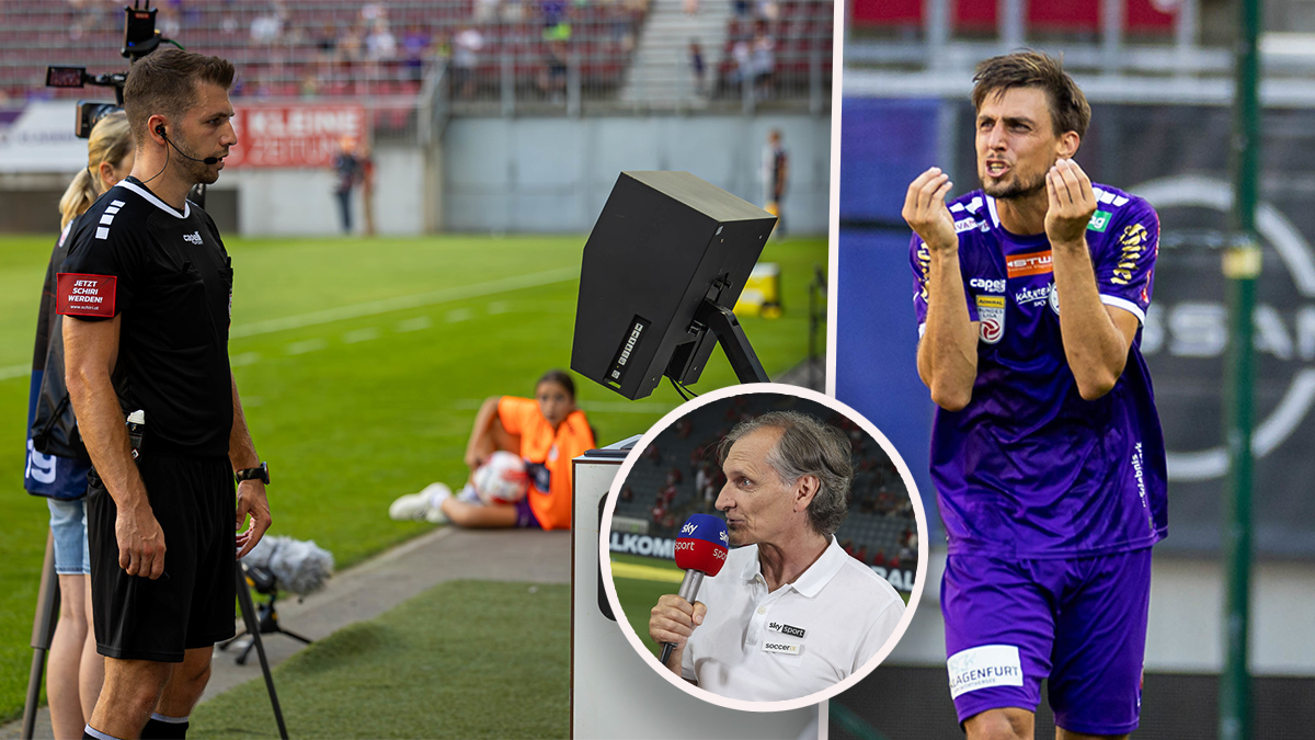 Arnes Talic zeigte nach dem Eingreifen des Video-Referees Austria-Klagenfurt-Kapitän Thorsten Mahrer die Rote Karte. 
