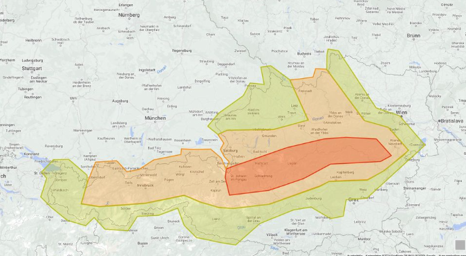 Gewitter-Alarm am Freitag in Österreich.