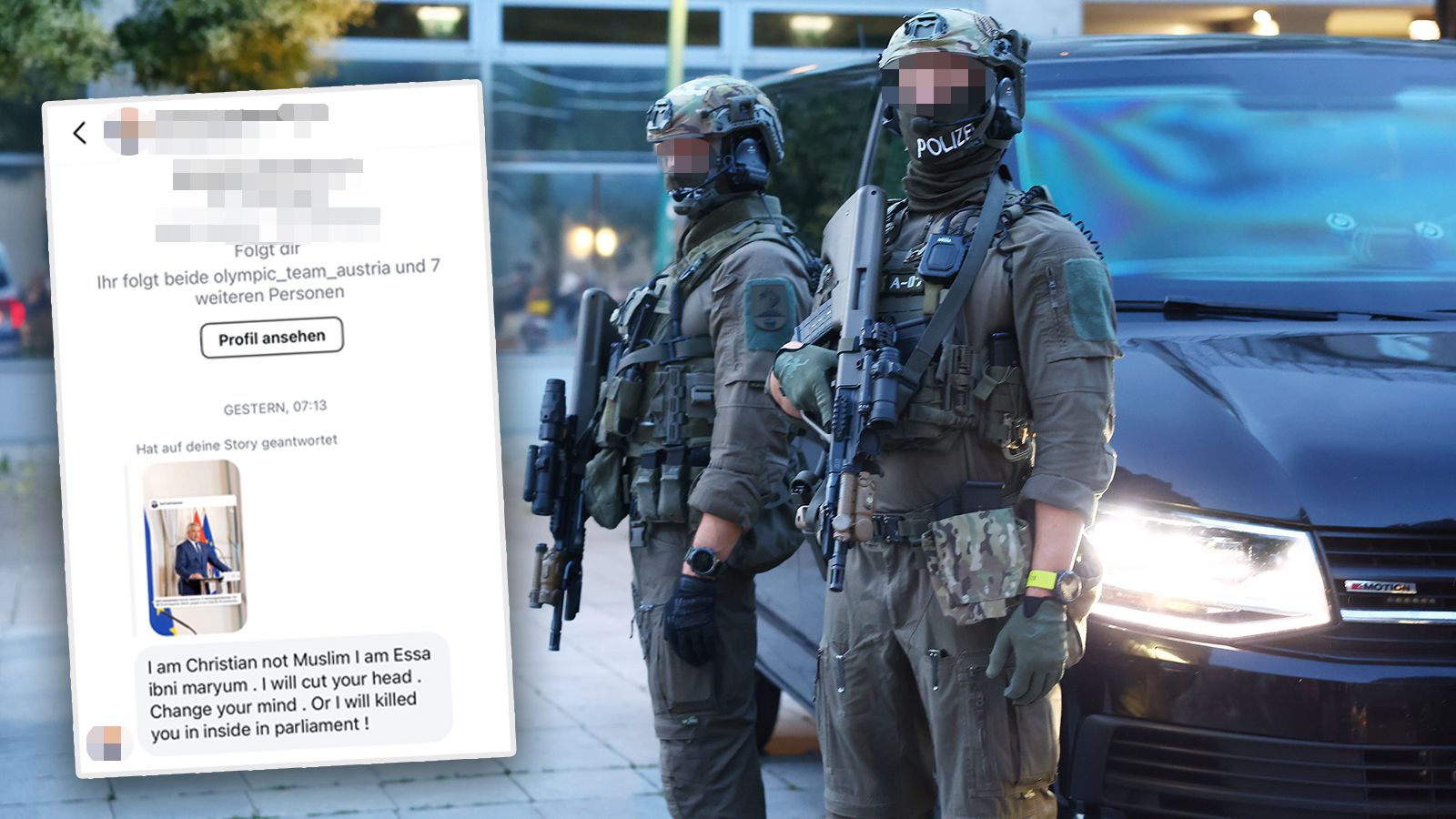 Diese Insta-Privatnachricht erhielt Kanzler Karl Nehammer.