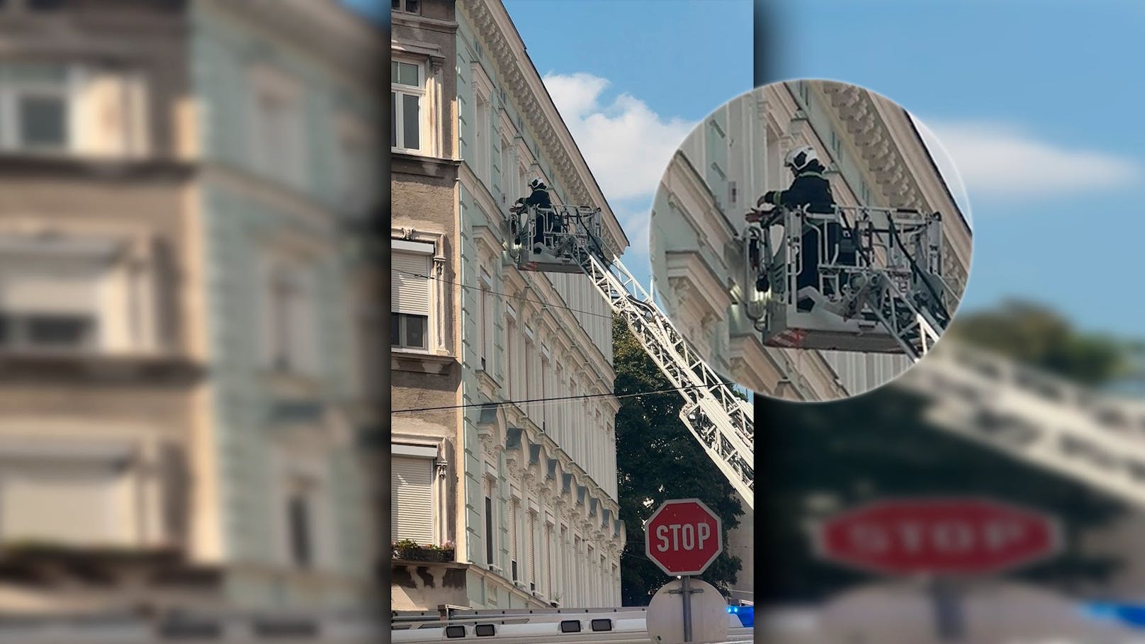 Lebensgefahr! Bub klettert im 3. Stock auf Fensterbrett